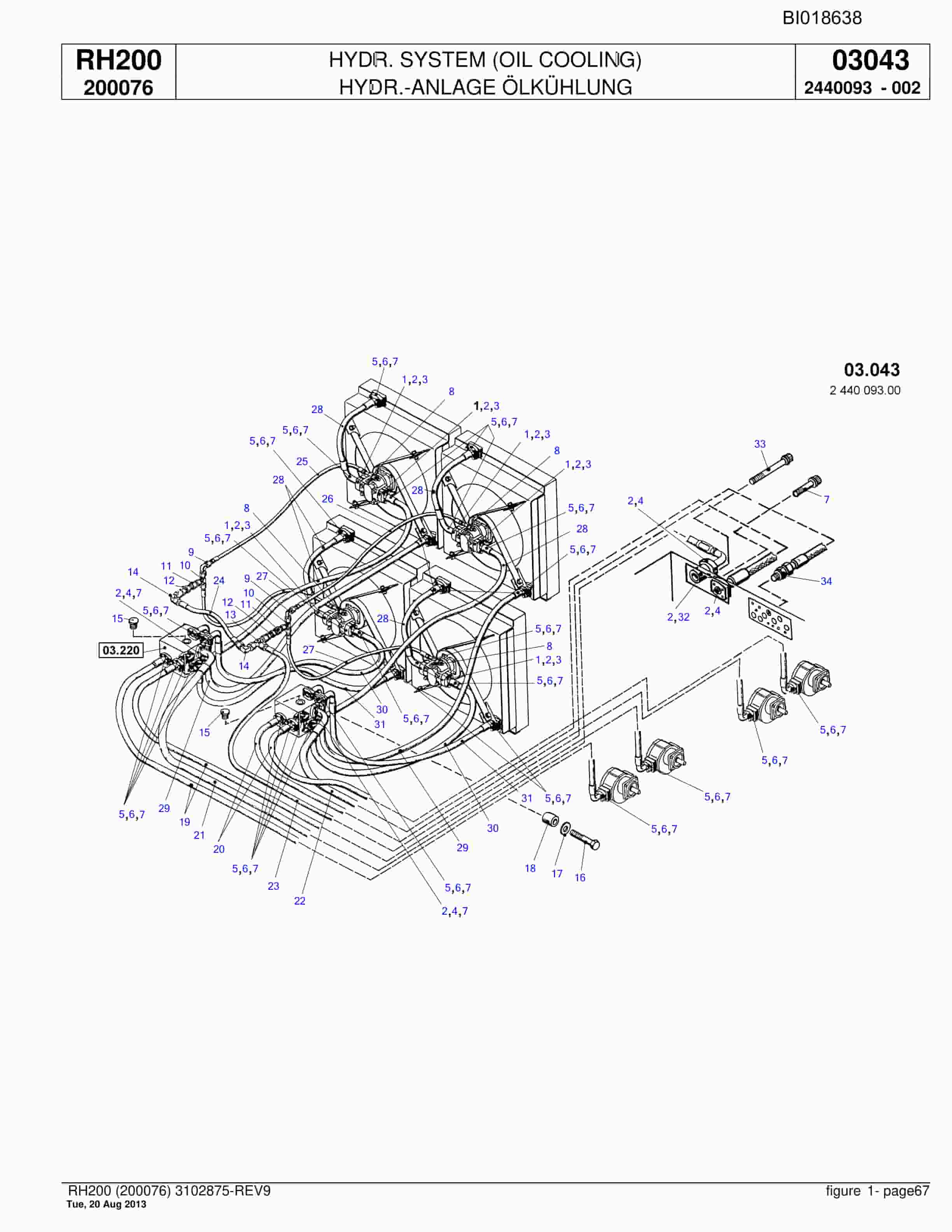 Bucyrus RH200 Hydraulic Excavator Parts Catalog BI018638-3