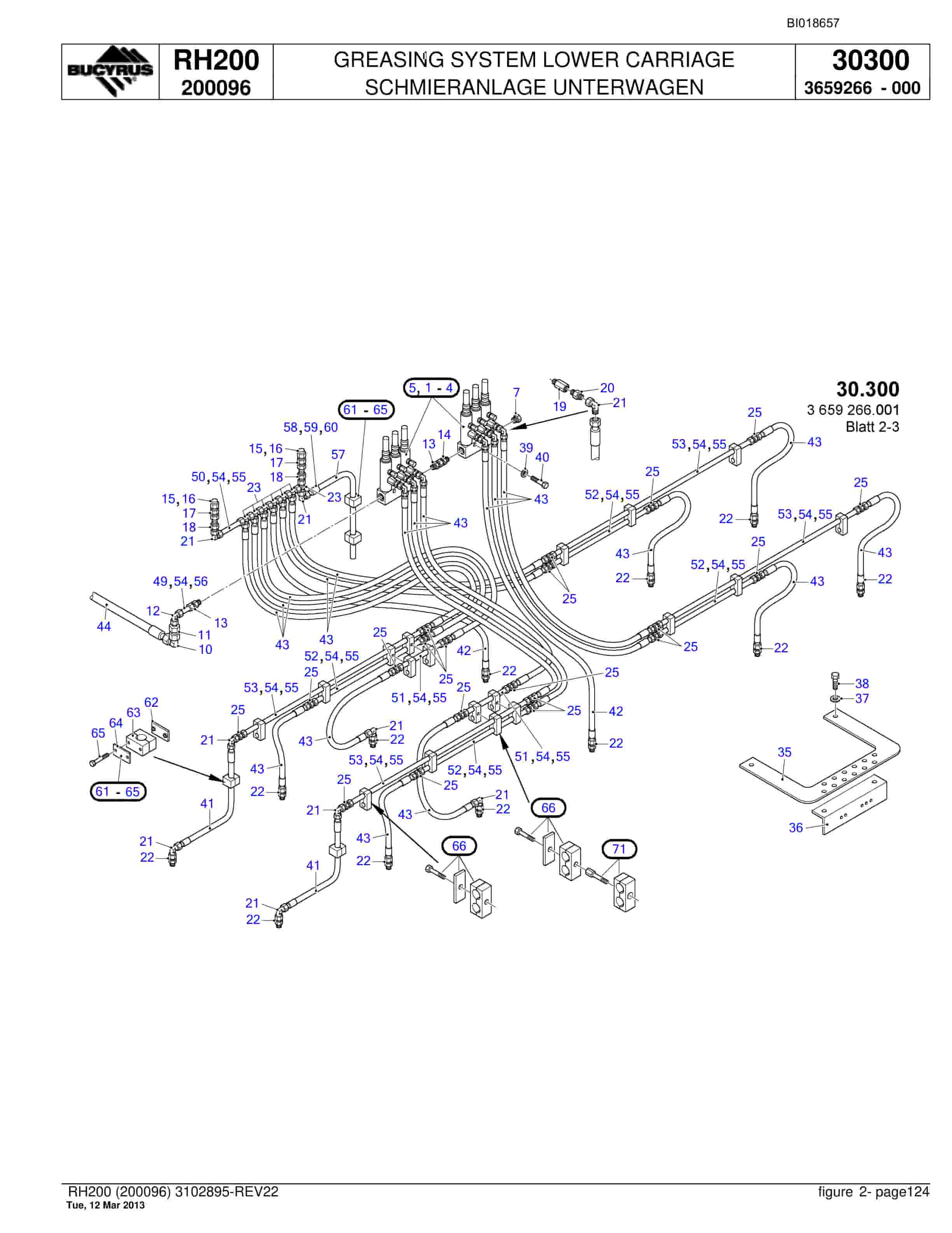 Bucyrus RH200 Hydraulic Excavator Parts Catalog BI018657-4