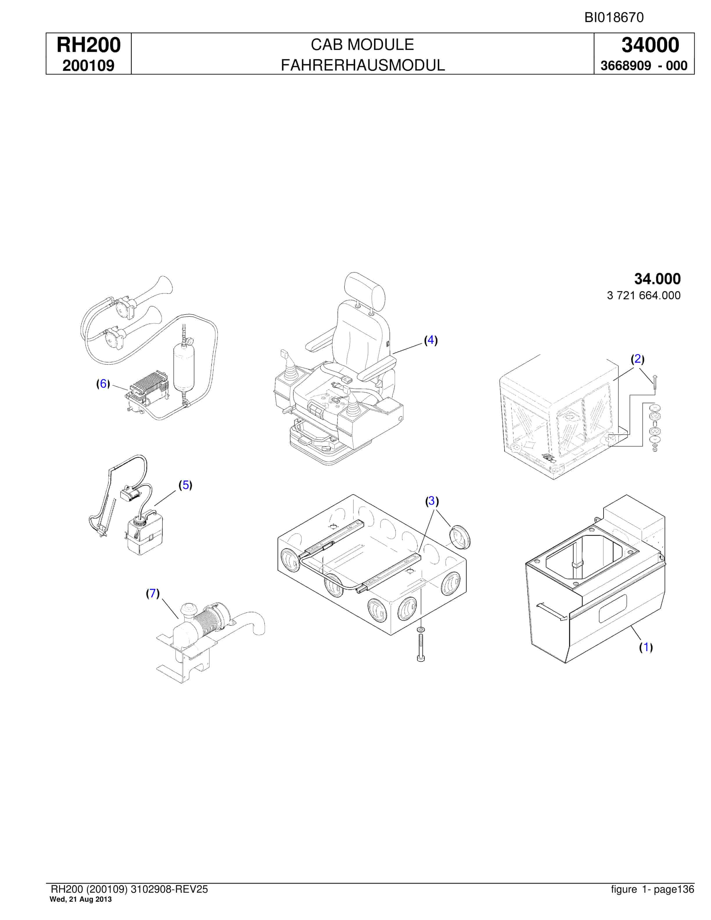 Bucyrus RH200 Hydraulic Excavator Parts Catalog BI018670-5