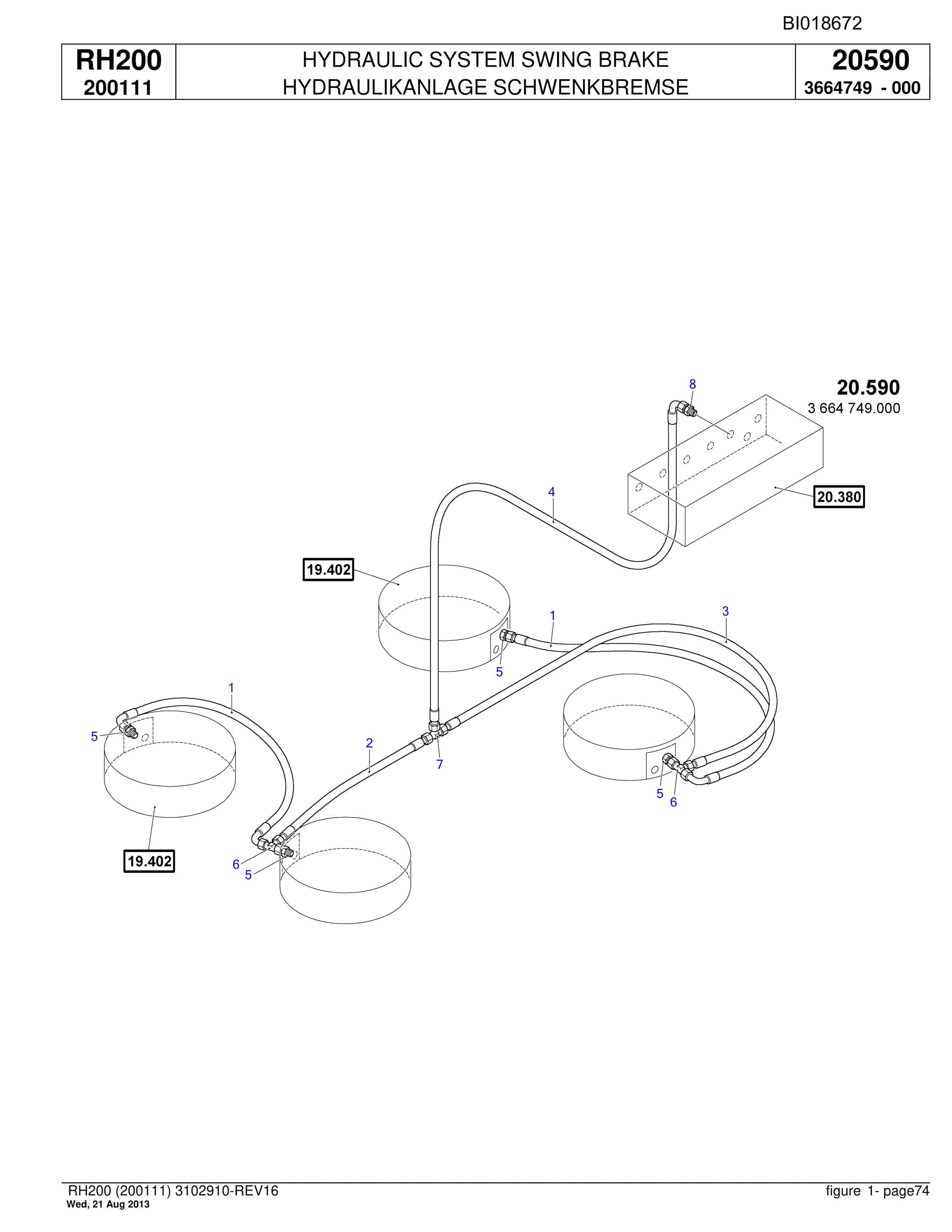 Bucyrus RH200 Hydraulic Excavator Parts Catalog BI018672-2