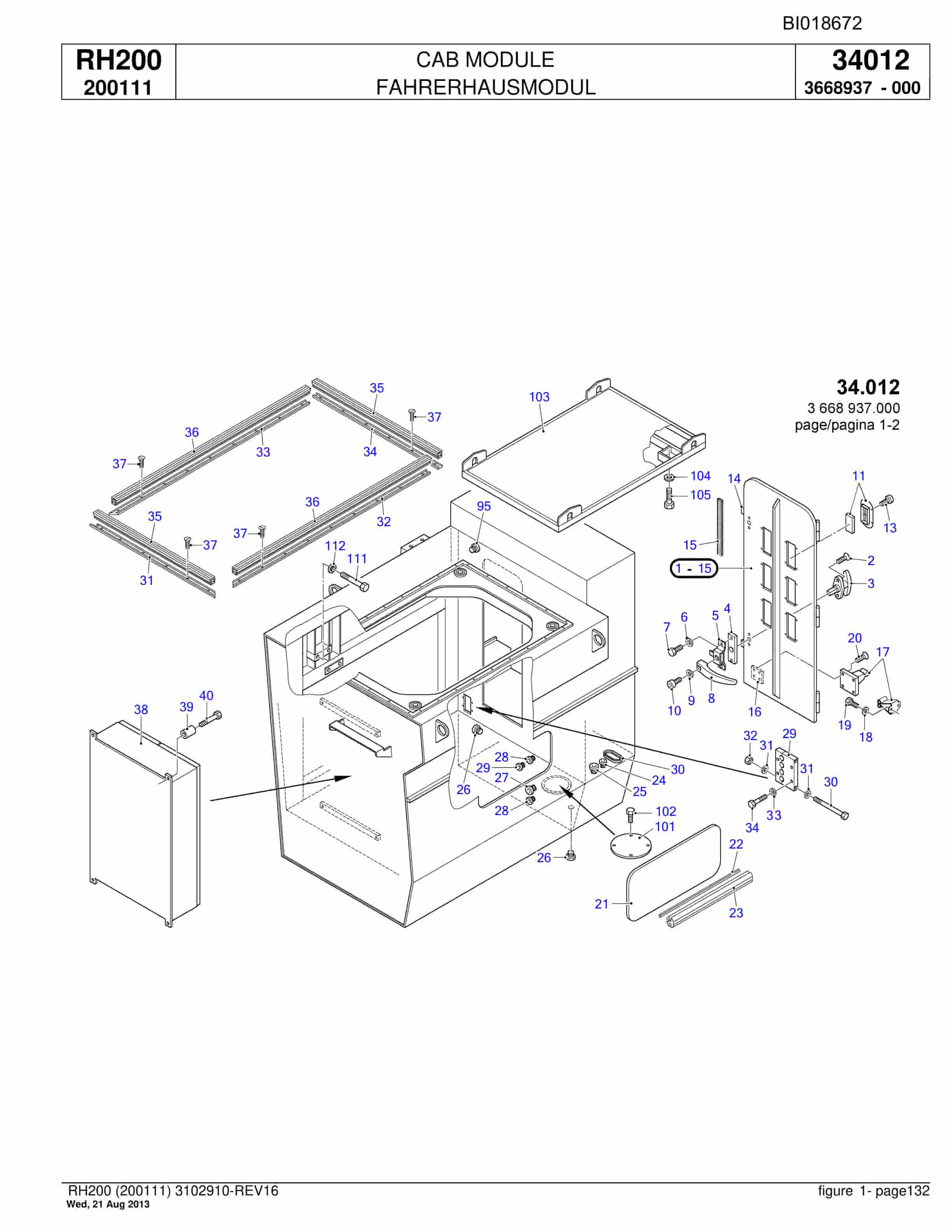 Bucyrus RH200 Hydraulic Excavator Parts Catalog BI018672-5