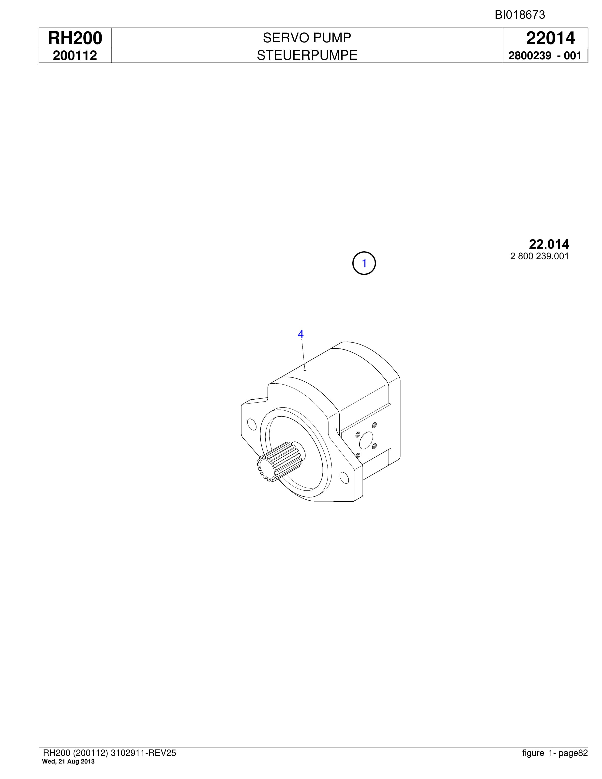 Bucyrus RH200 Hydraulic Excavator Parts Catalog BI018673-2