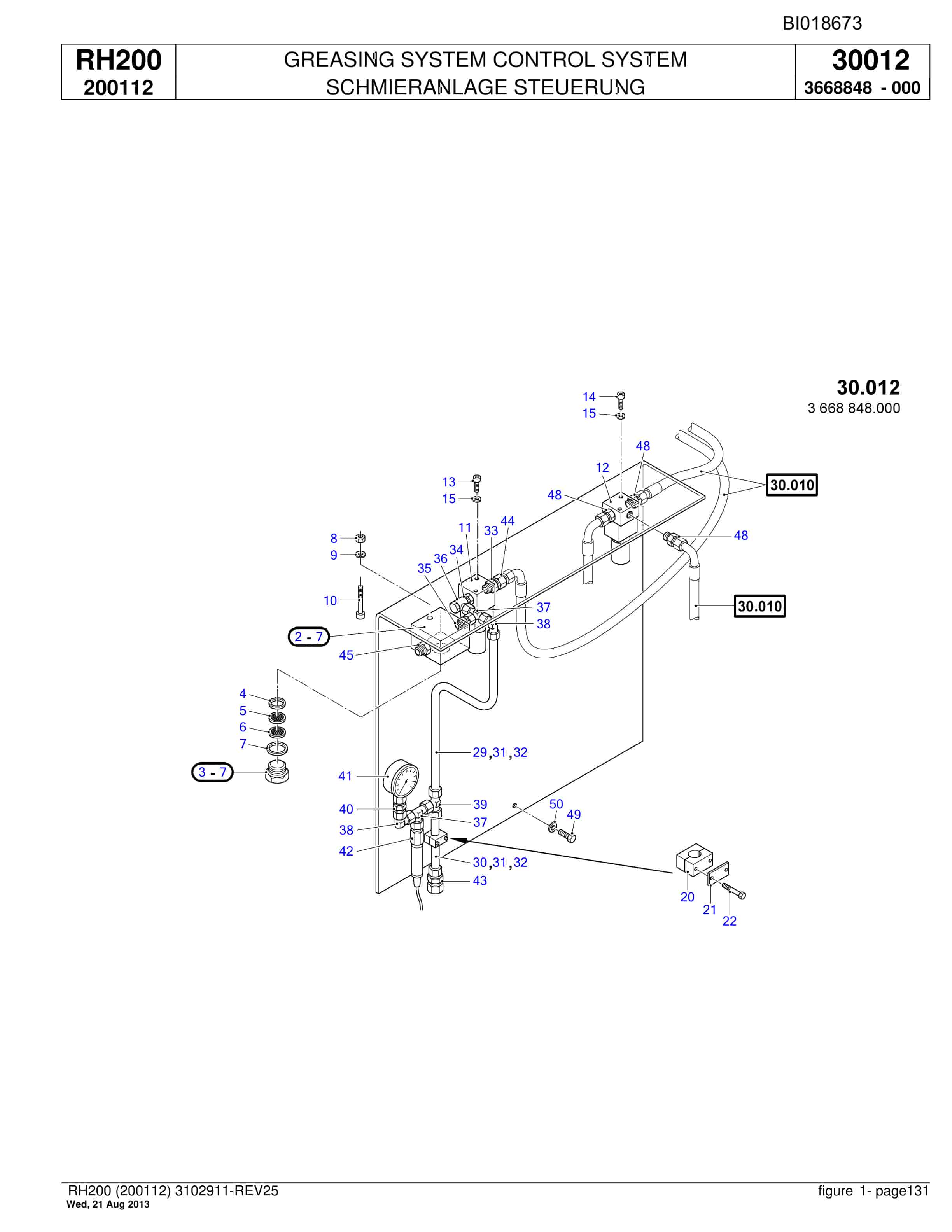 Bucyrus RH200 Hydraulic Excavator Parts Catalog BI018673-4