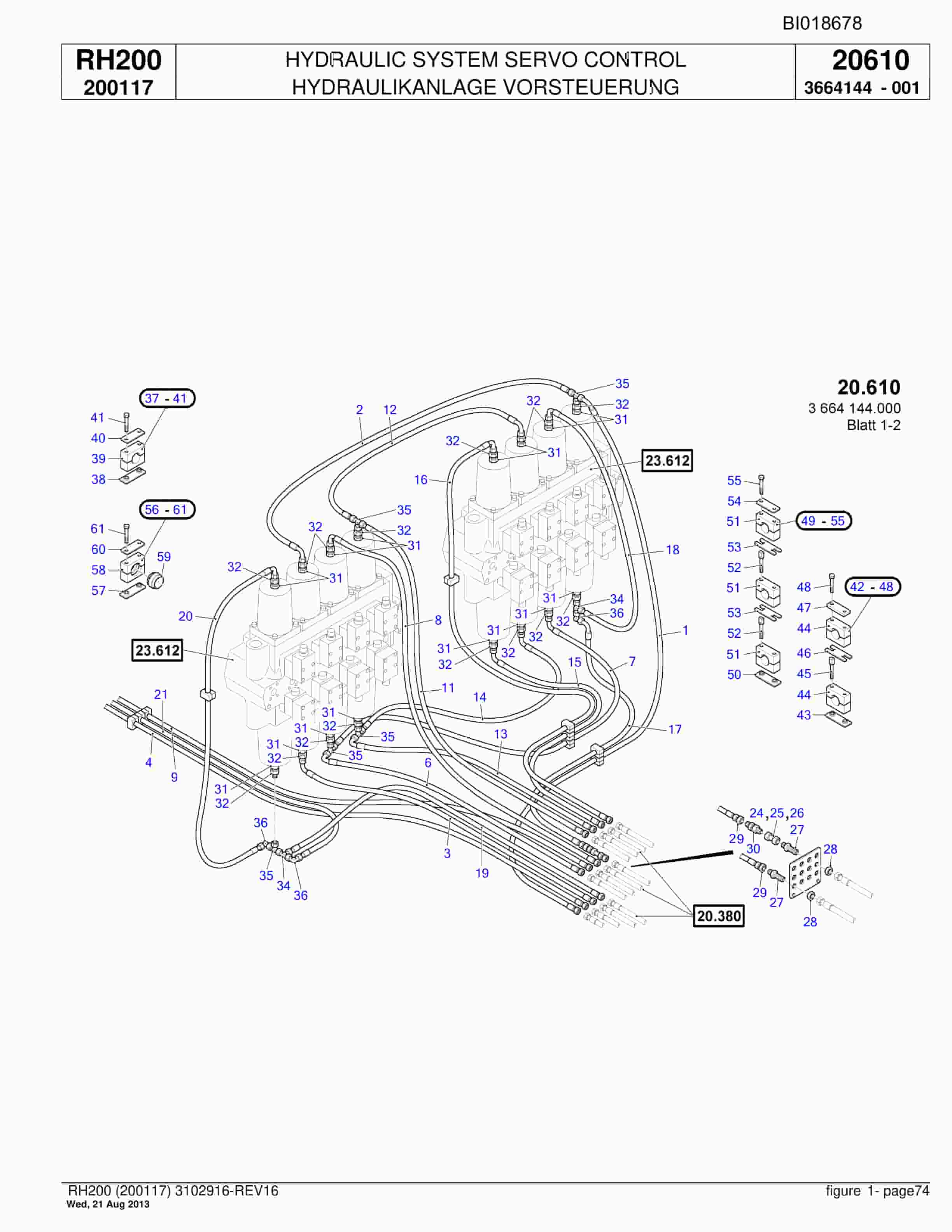 Bucyrus RH200 Hydraulic Excavator Parts Catalog BI018678-2