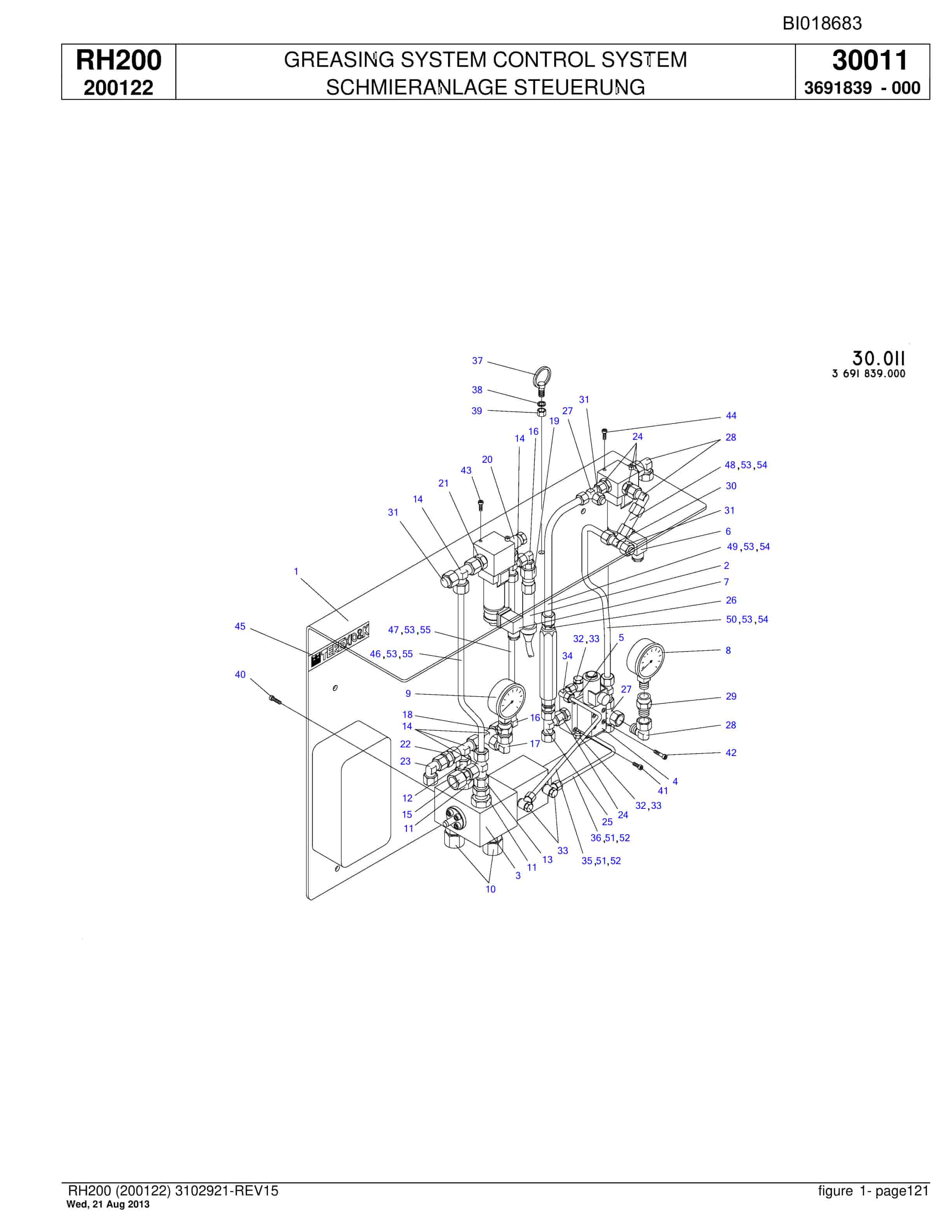 Bucyrus RH200 Hydraulic Excavator Parts Catalog BI018683-4