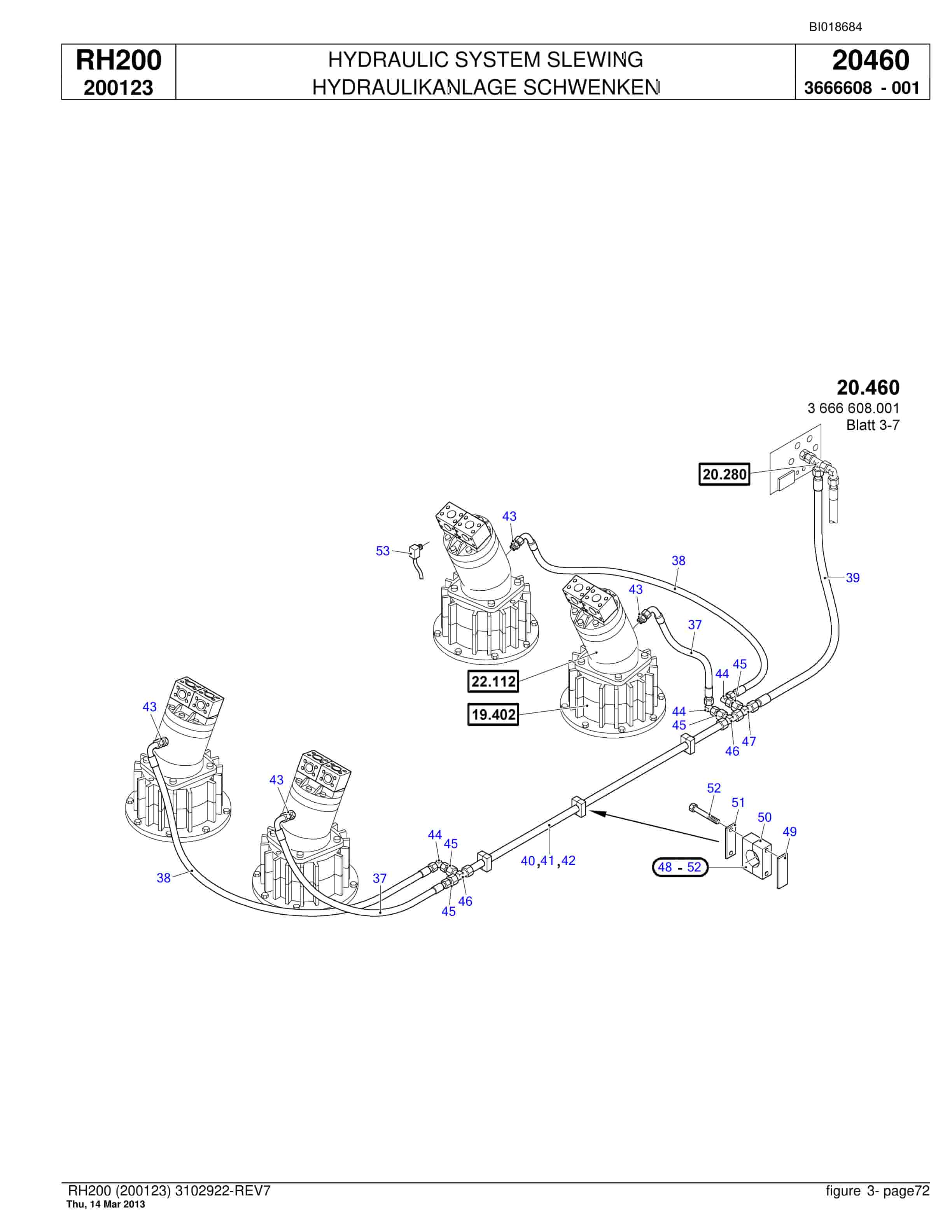 Bucyrus RH200 Hydraulic Excavator Parts Catalog BI018684-2