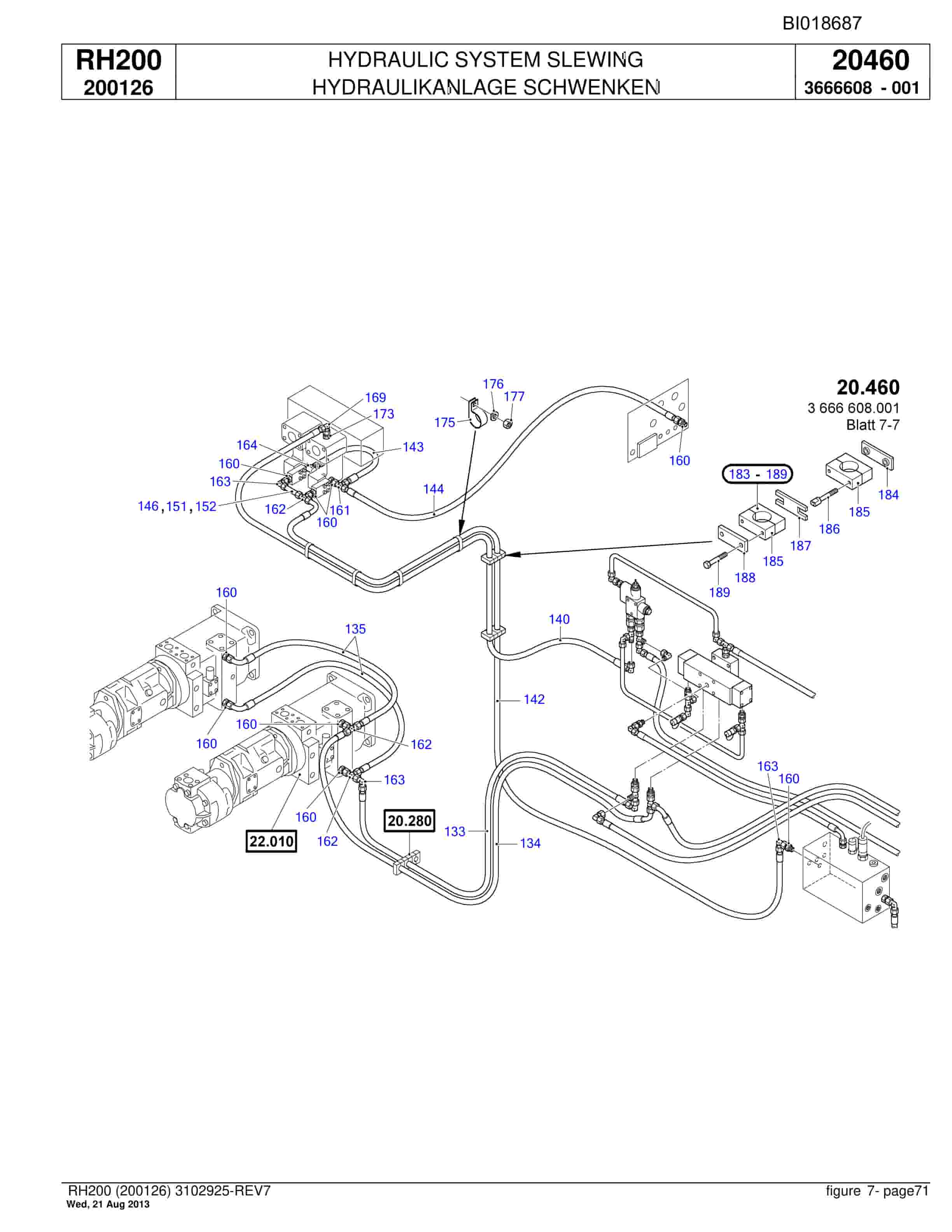 Bucyrus RH200 Hydraulic Excavator Parts Catalog BI018687-2