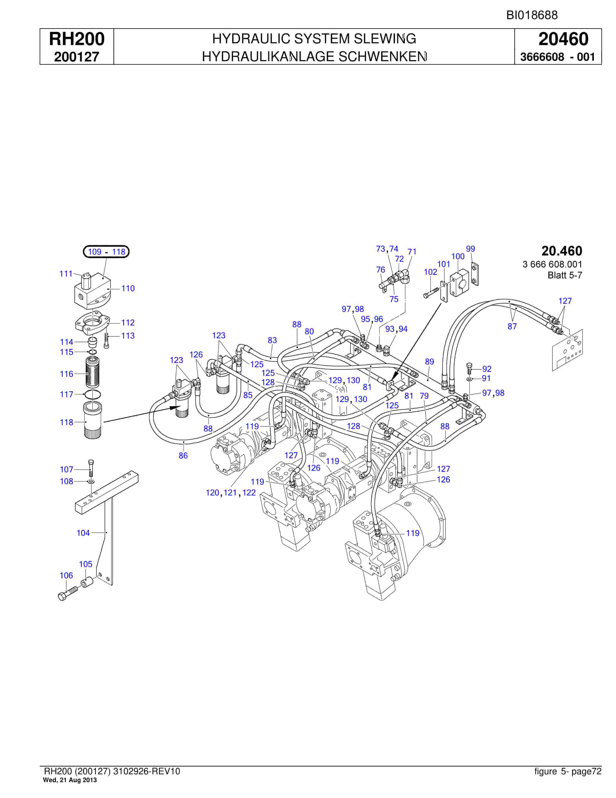 Bucyrus RH200 Hydraulic Excavator Parts Catalog BI018688-2