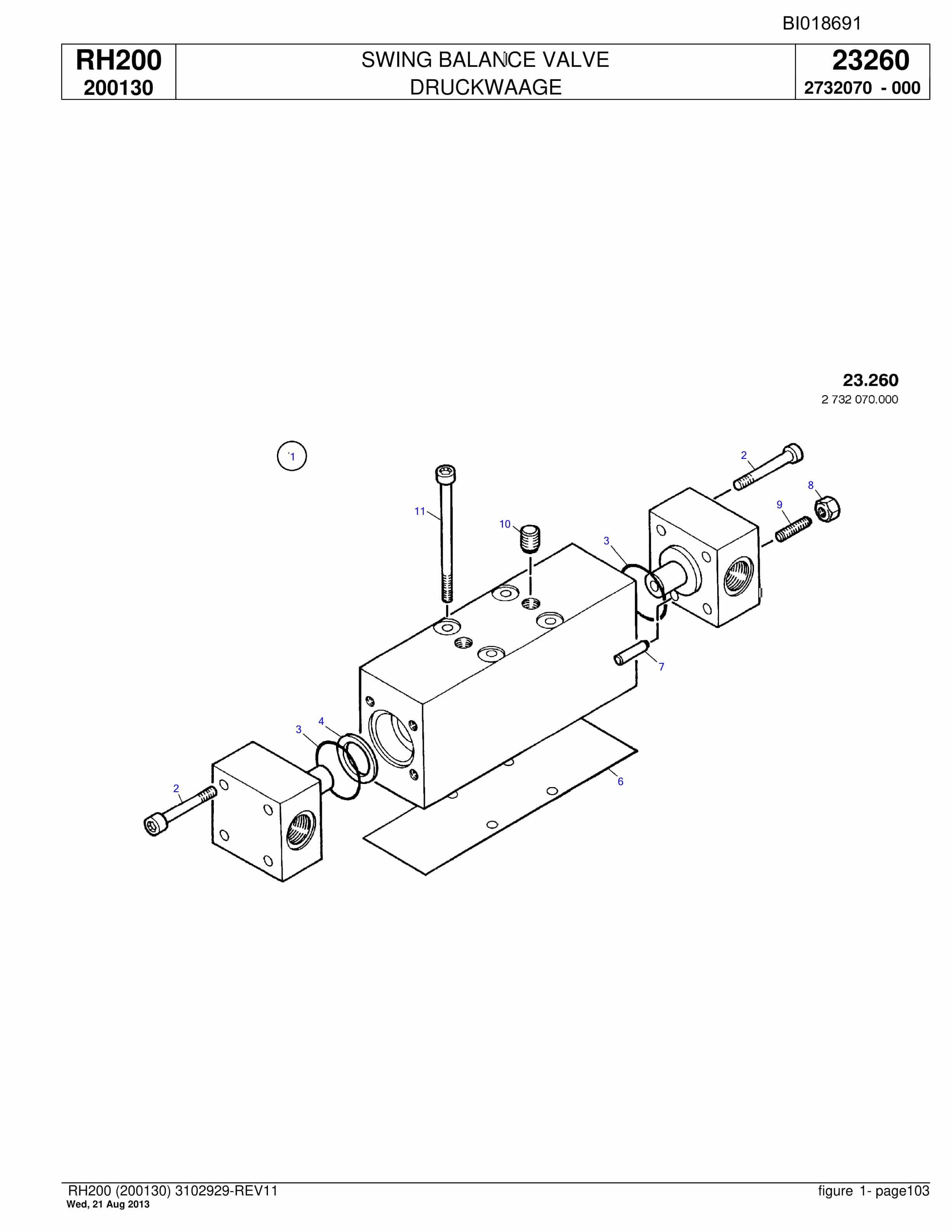 Bucyrus RH200 Hydraulic Excavator Parts Catalog BI018691-3