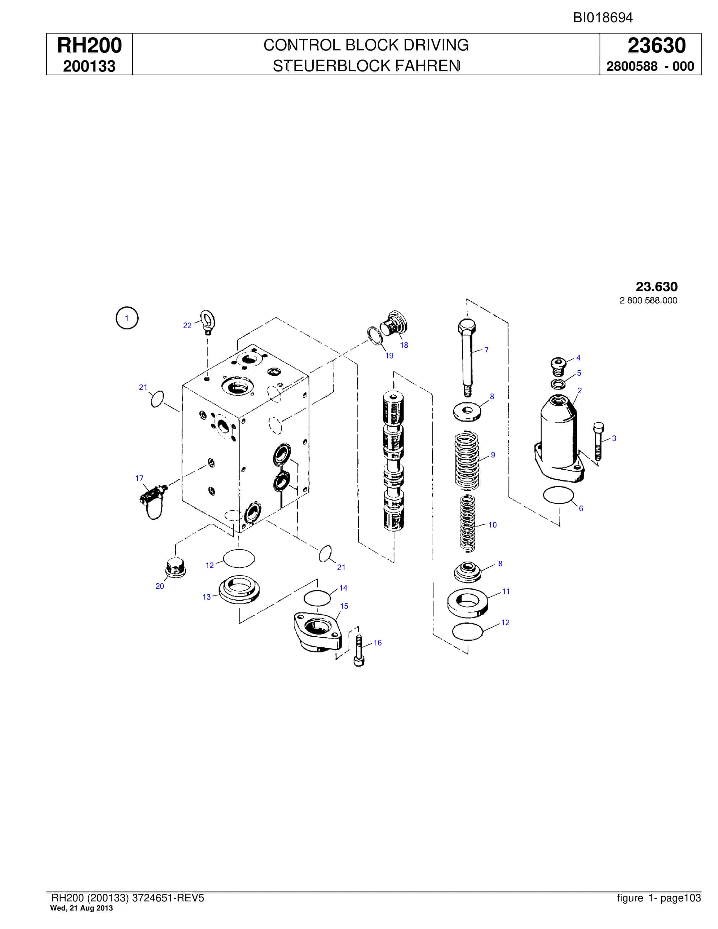 Bucyrus RH200 Hydraulic Excavator Parts Catalog BI018694-3