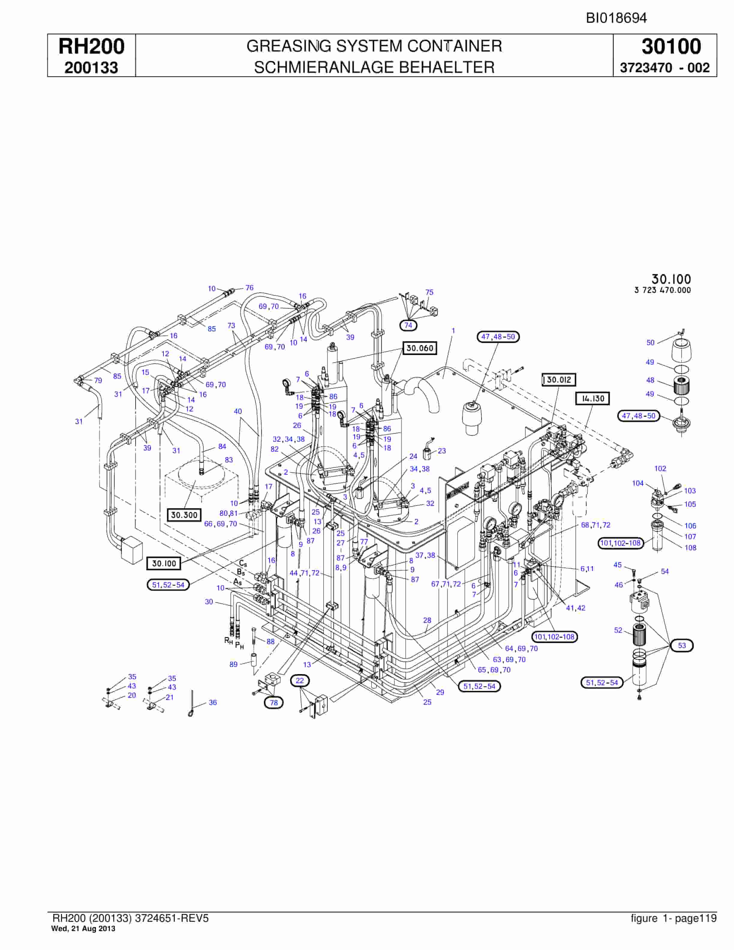 Bucyrus RH200 Hydraulic Excavator Parts Catalog BI018694-4