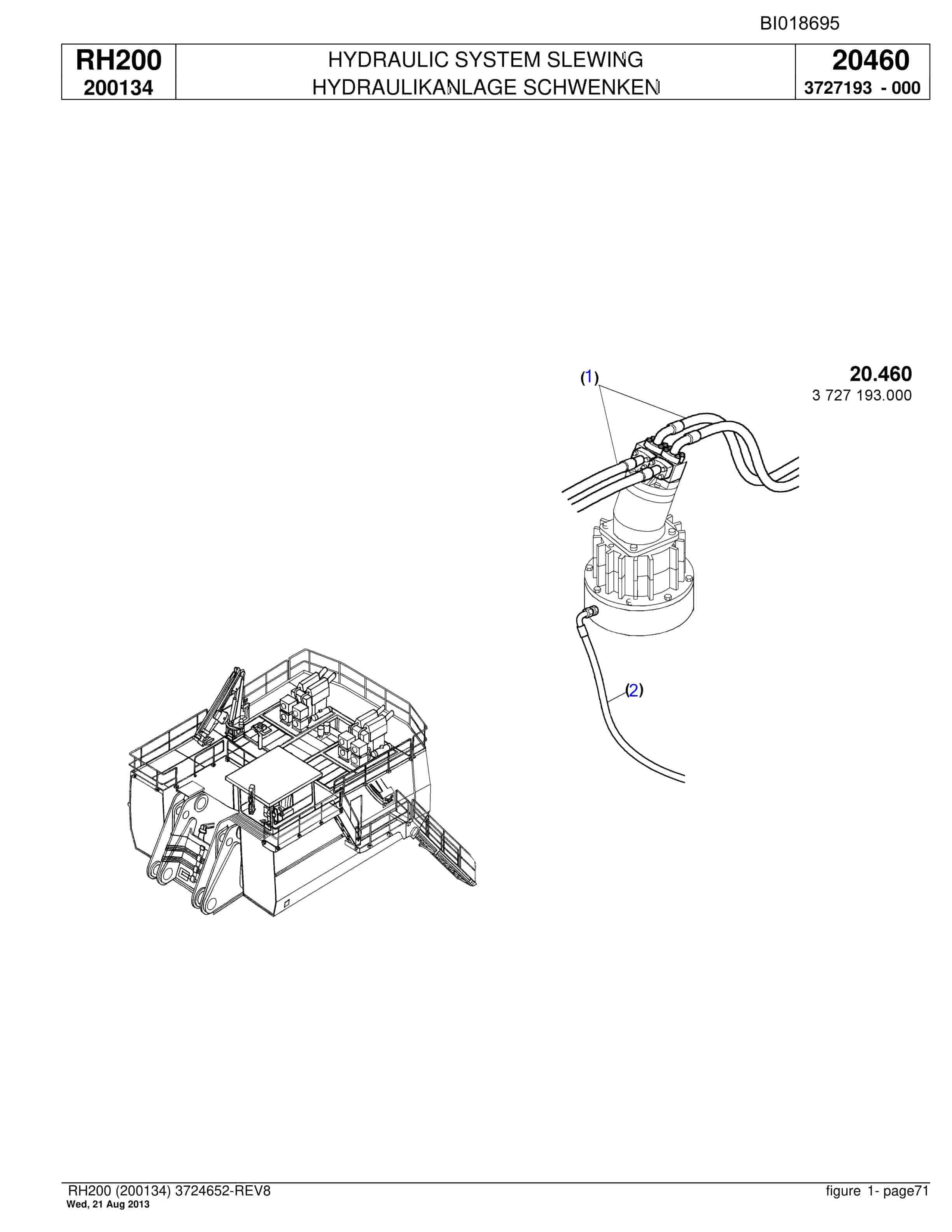 Bucyrus RH200 Hydraulic Excavator Parts Catalog BI018695-2