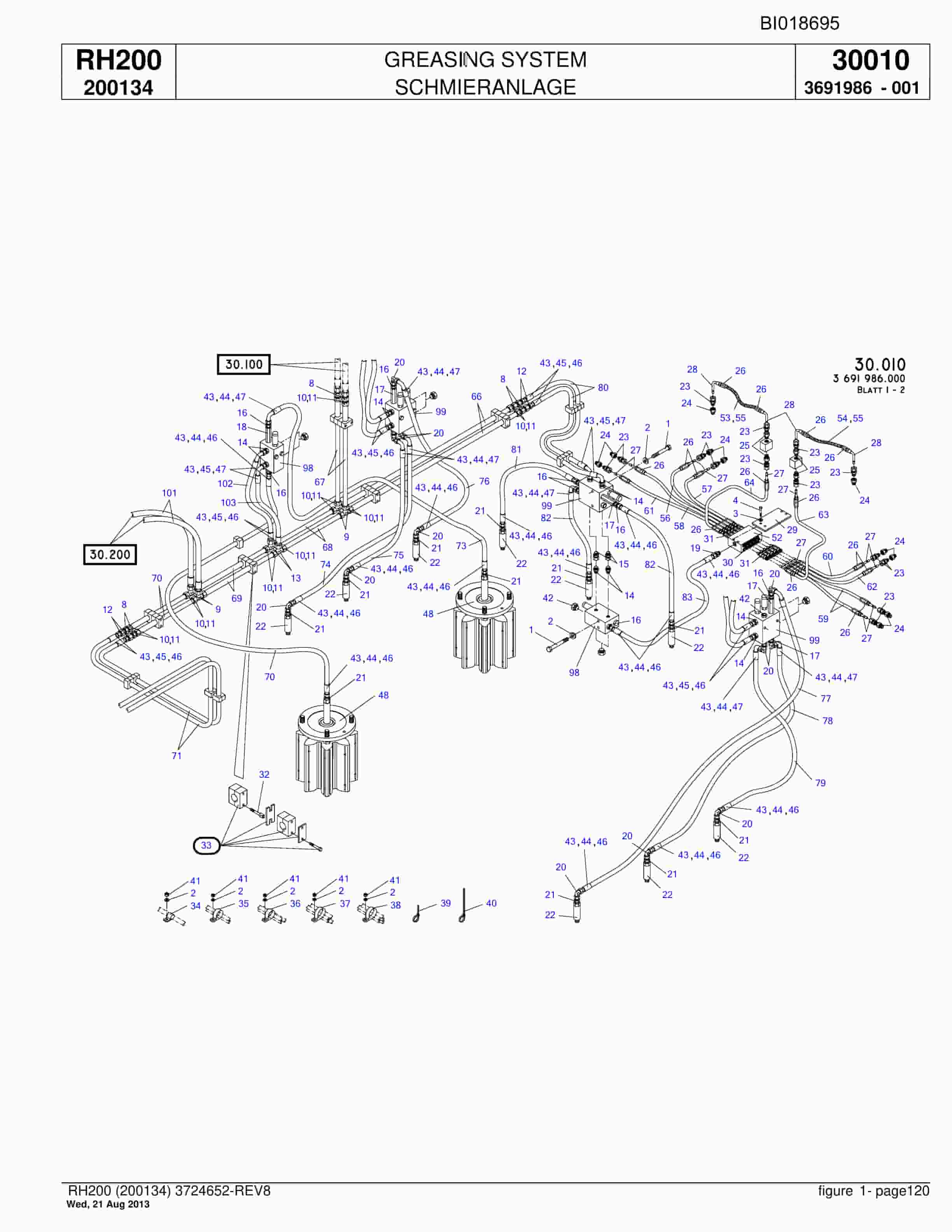 Bucyrus RH200 Hydraulic Excavator Parts Catalog BI018695-4