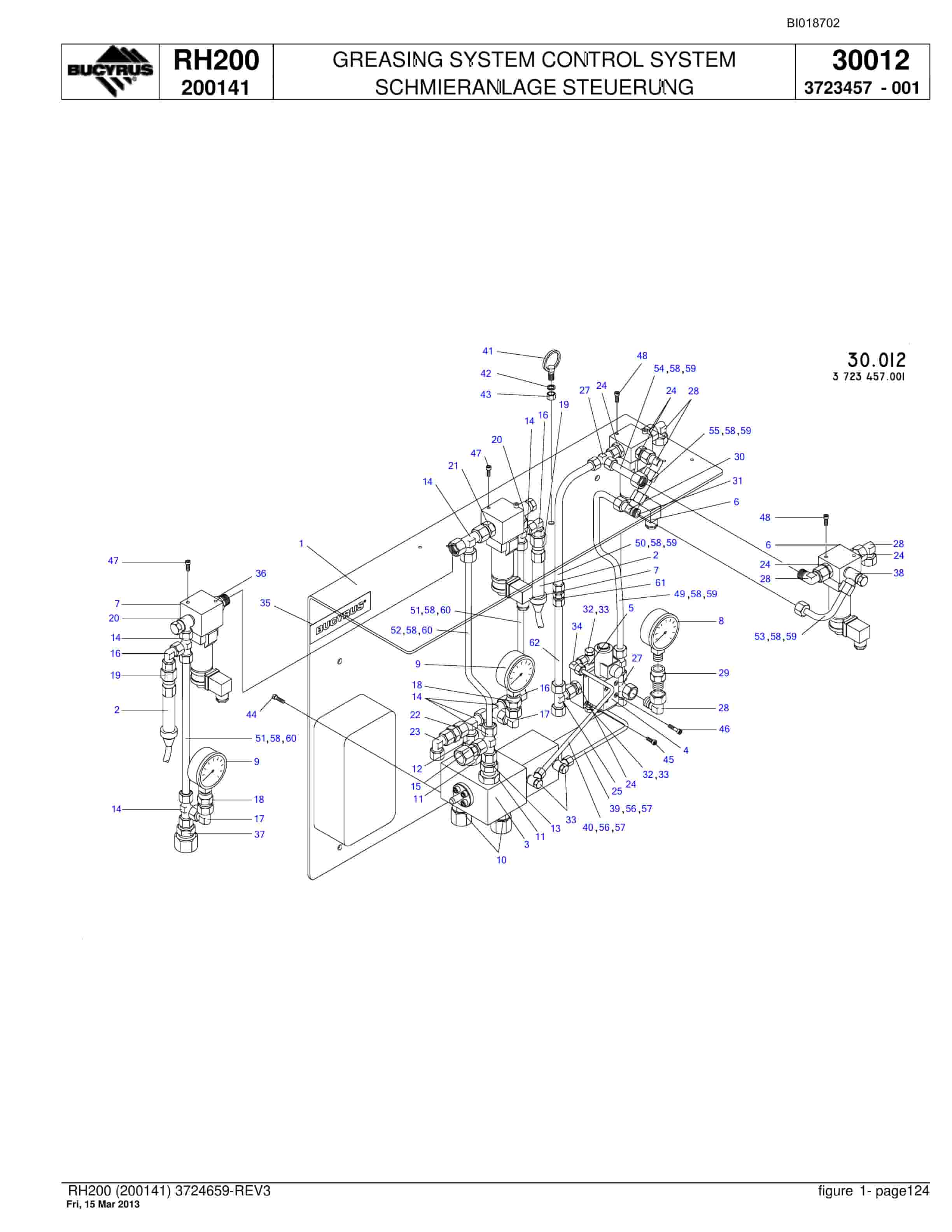Bucyrus RH200 Hydraulic Excavator Parts Catalog BI018702-4