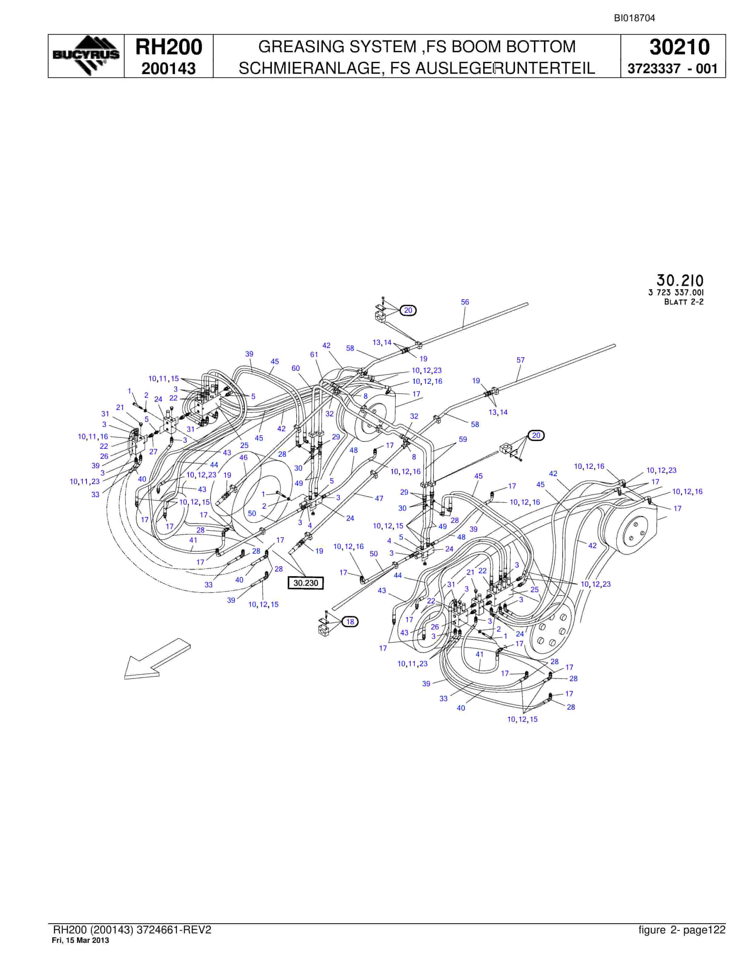 Bucyrus RH200 Hydraulic Excavator Parts Catalog BI018704-4