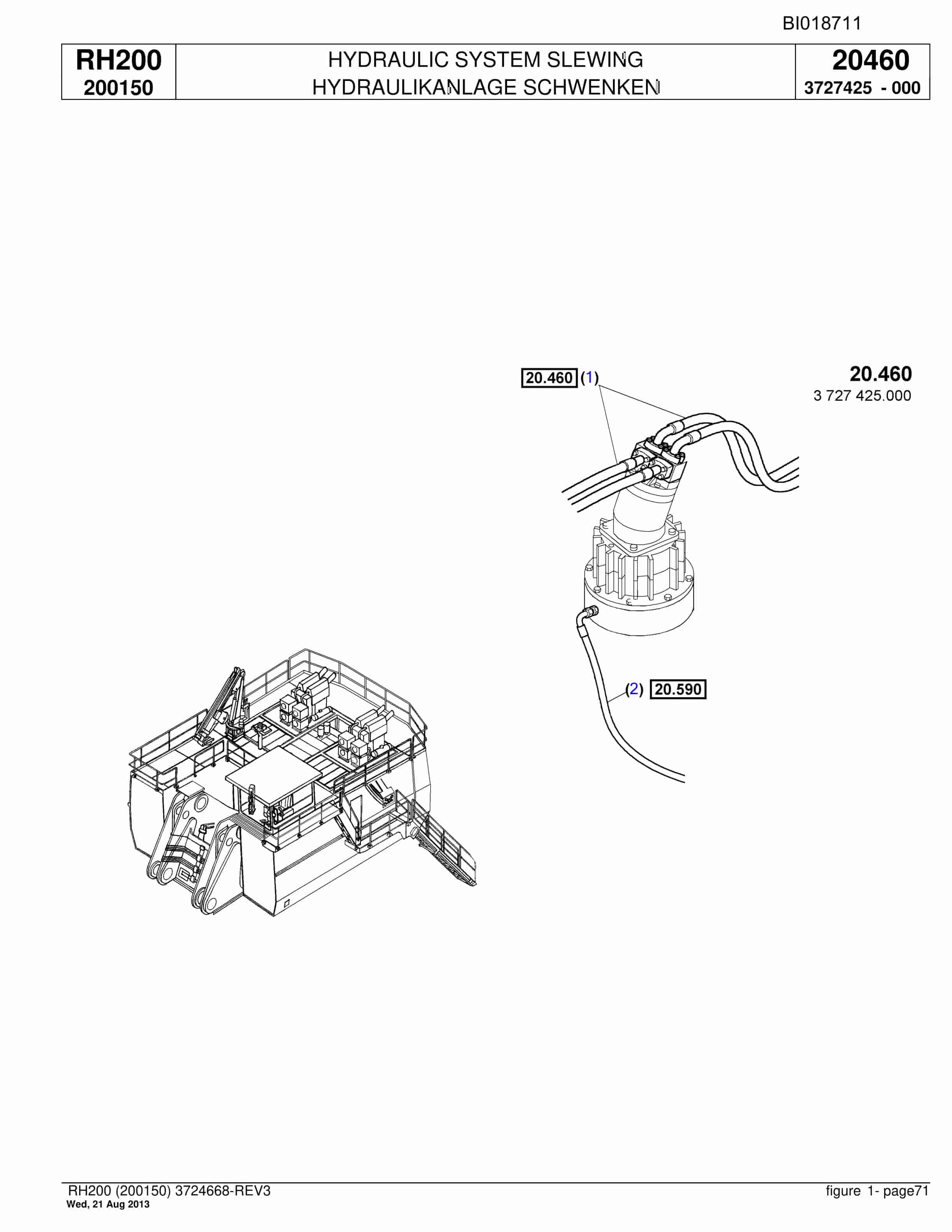 Bucyrus RH200 Hydraulic Excavator Parts Catalog BI018711-2