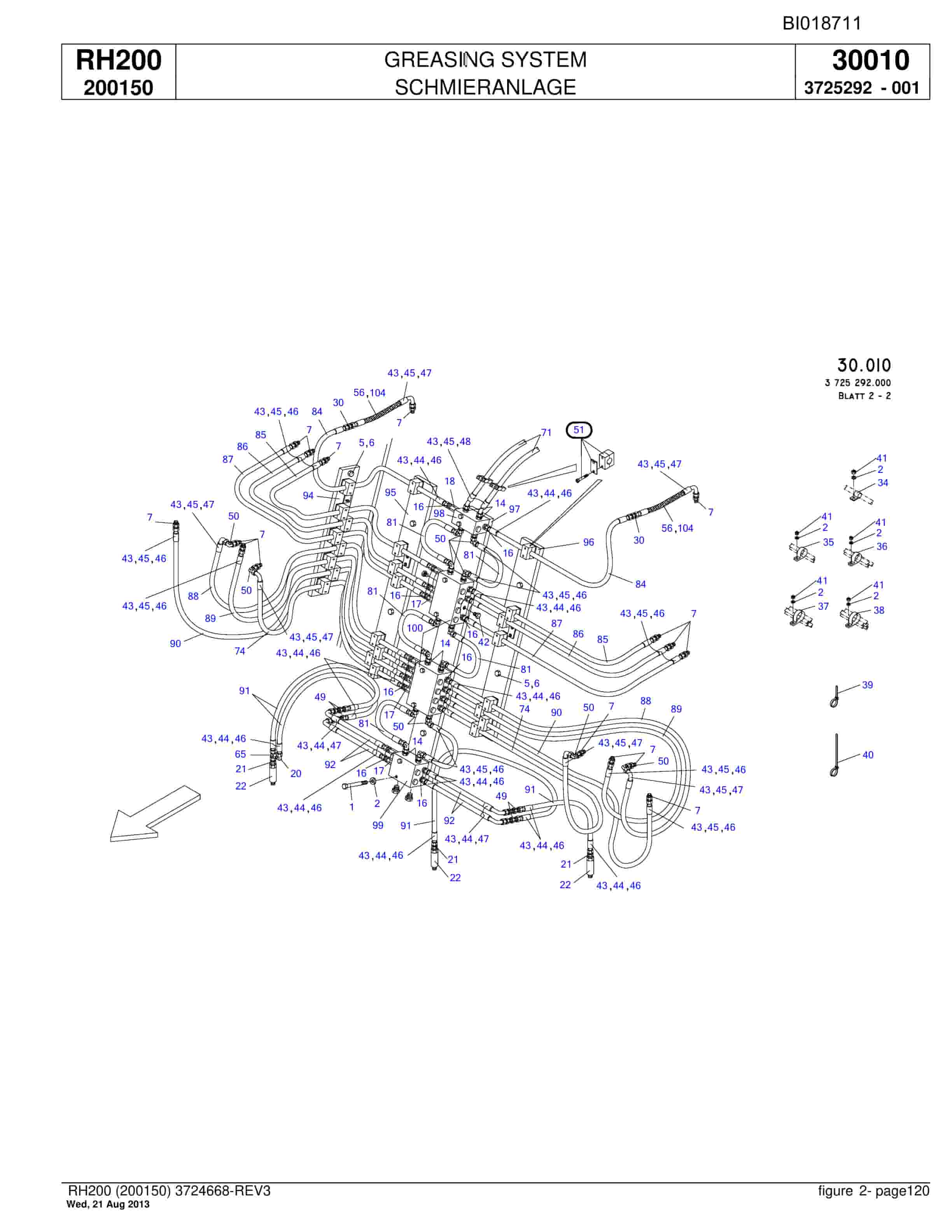 Bucyrus RH200 Hydraulic Excavator Parts Catalog BI018711-4