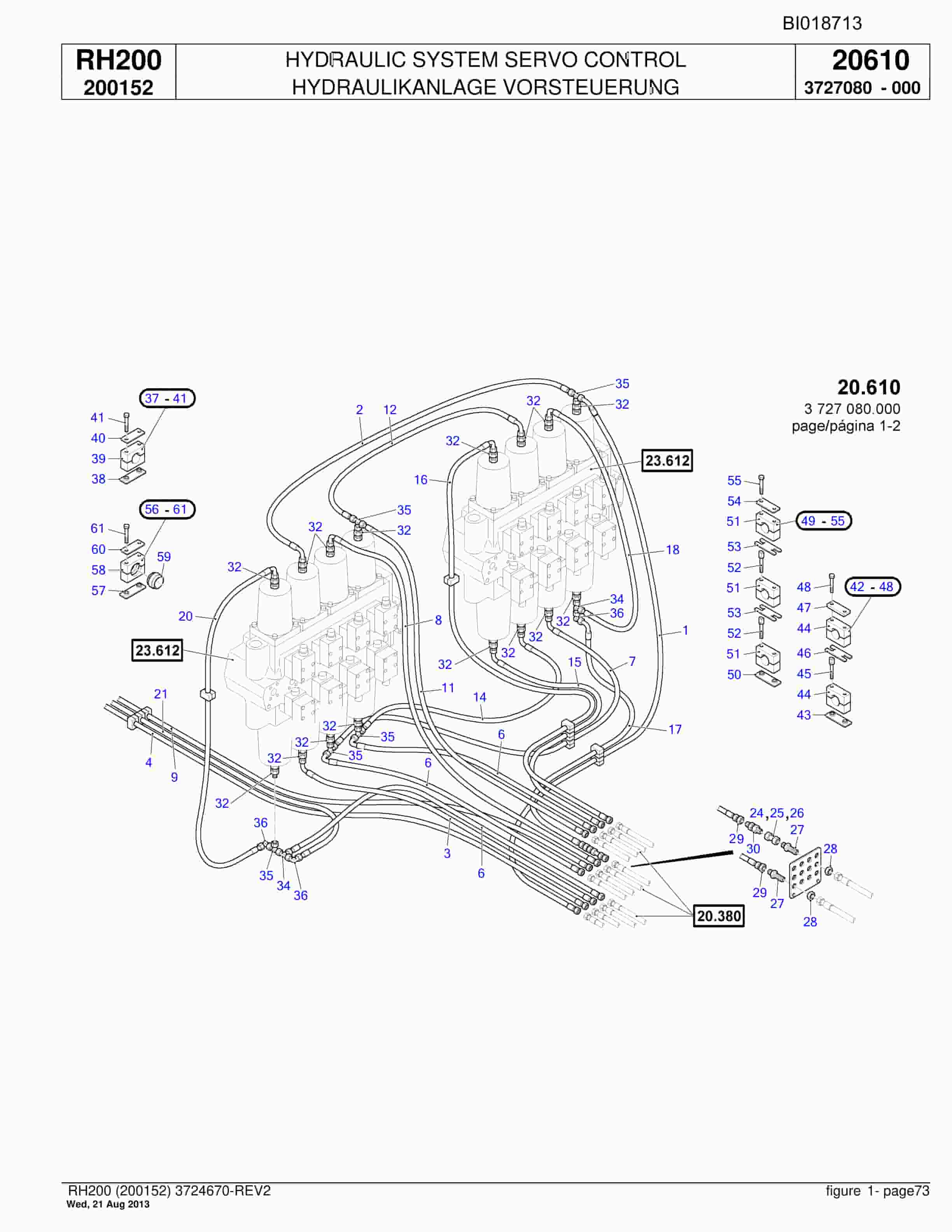 Bucyrus RH200 Hydraulic Excavator Parts Catalog BI018713-2