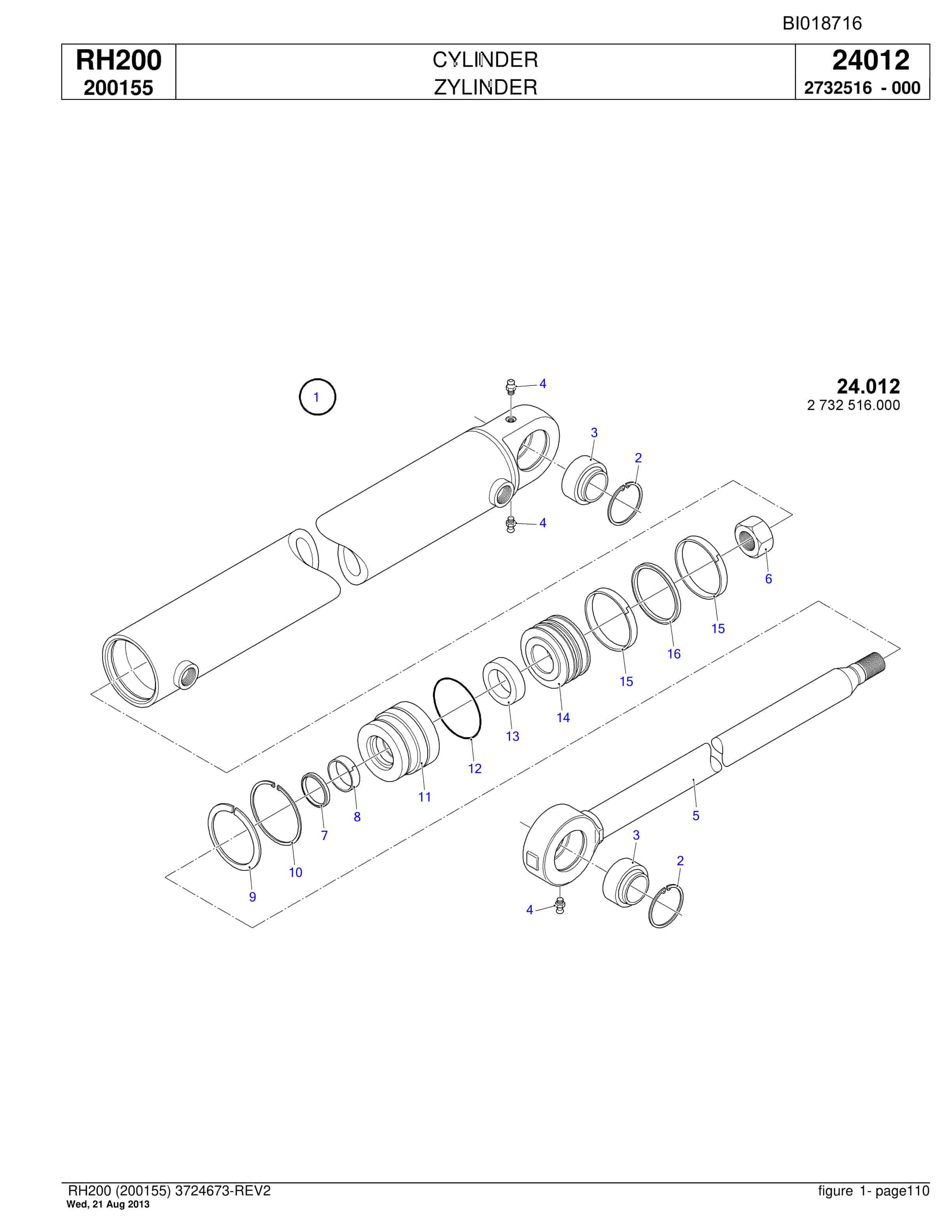 Bucyrus RH200 Hydraulic Excavator Parts Catalog BI018716-3