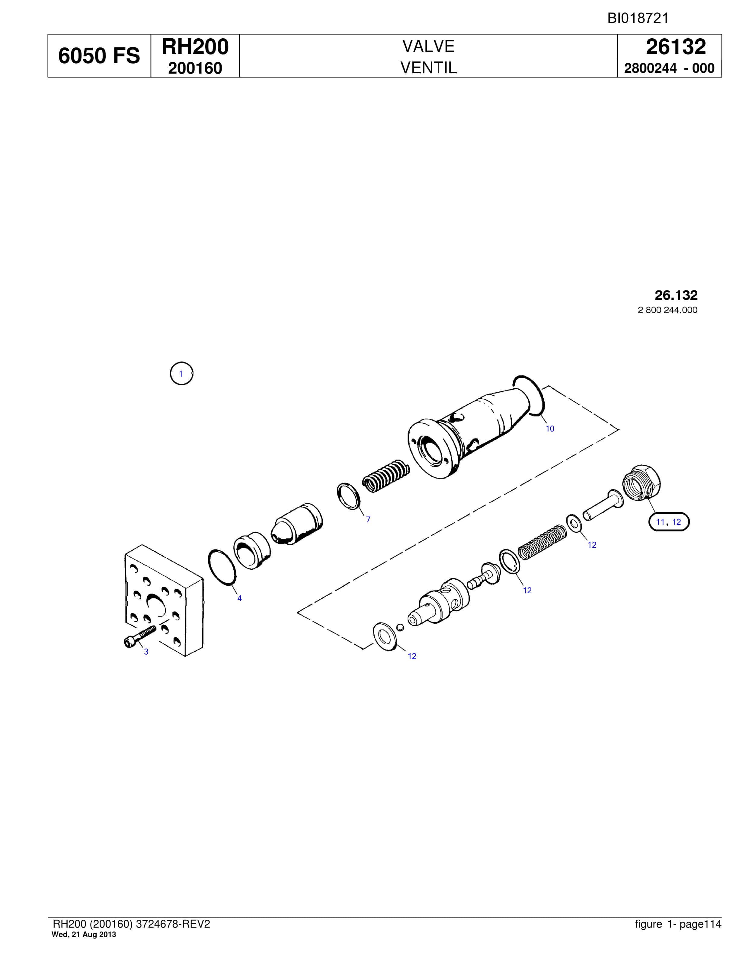 Bucyrus RH200 Hydraulic Excavator Parts Catalog BI018721-3