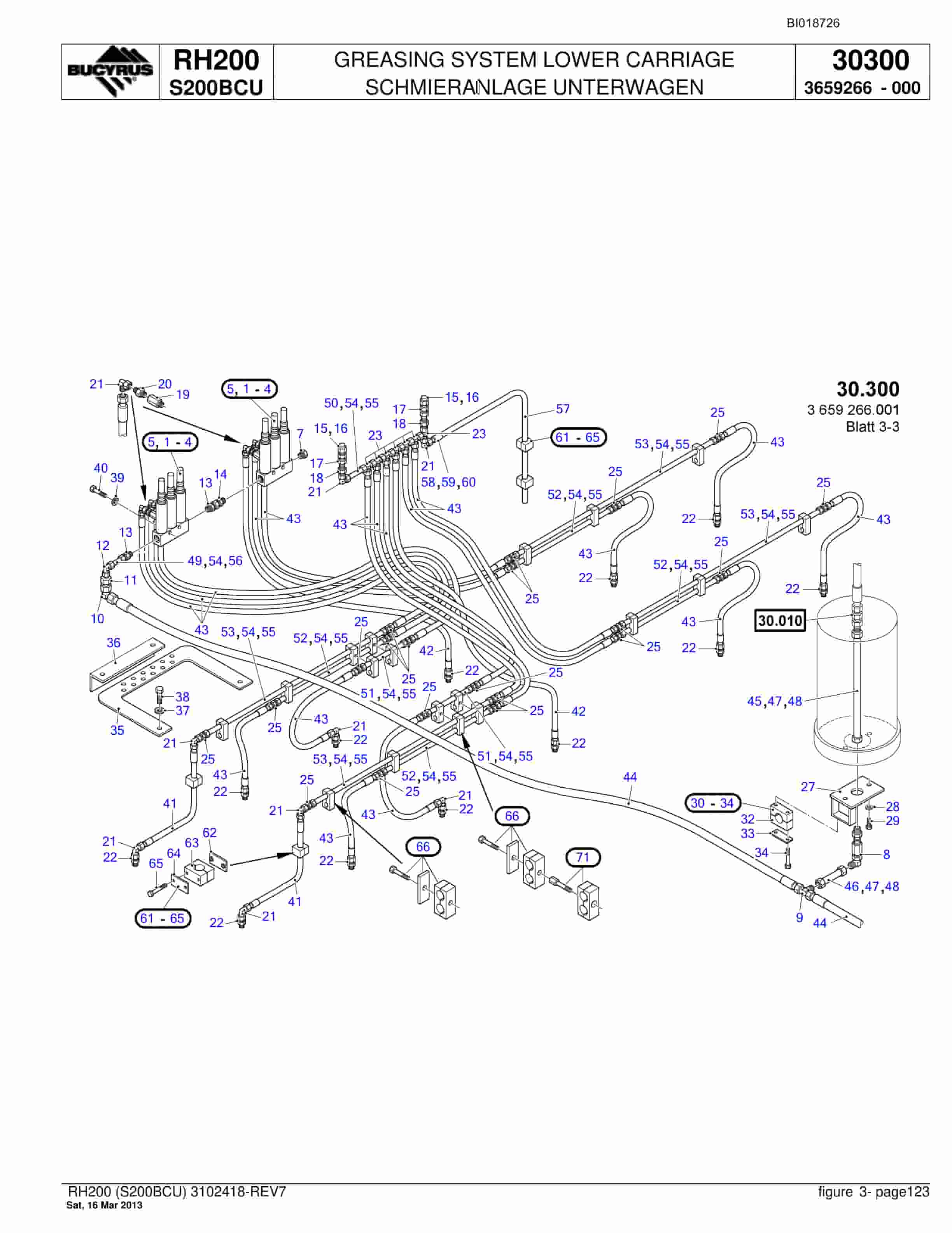 Bucyrus RH200 Hydraulic Excavator Parts Catalog BI018726-5