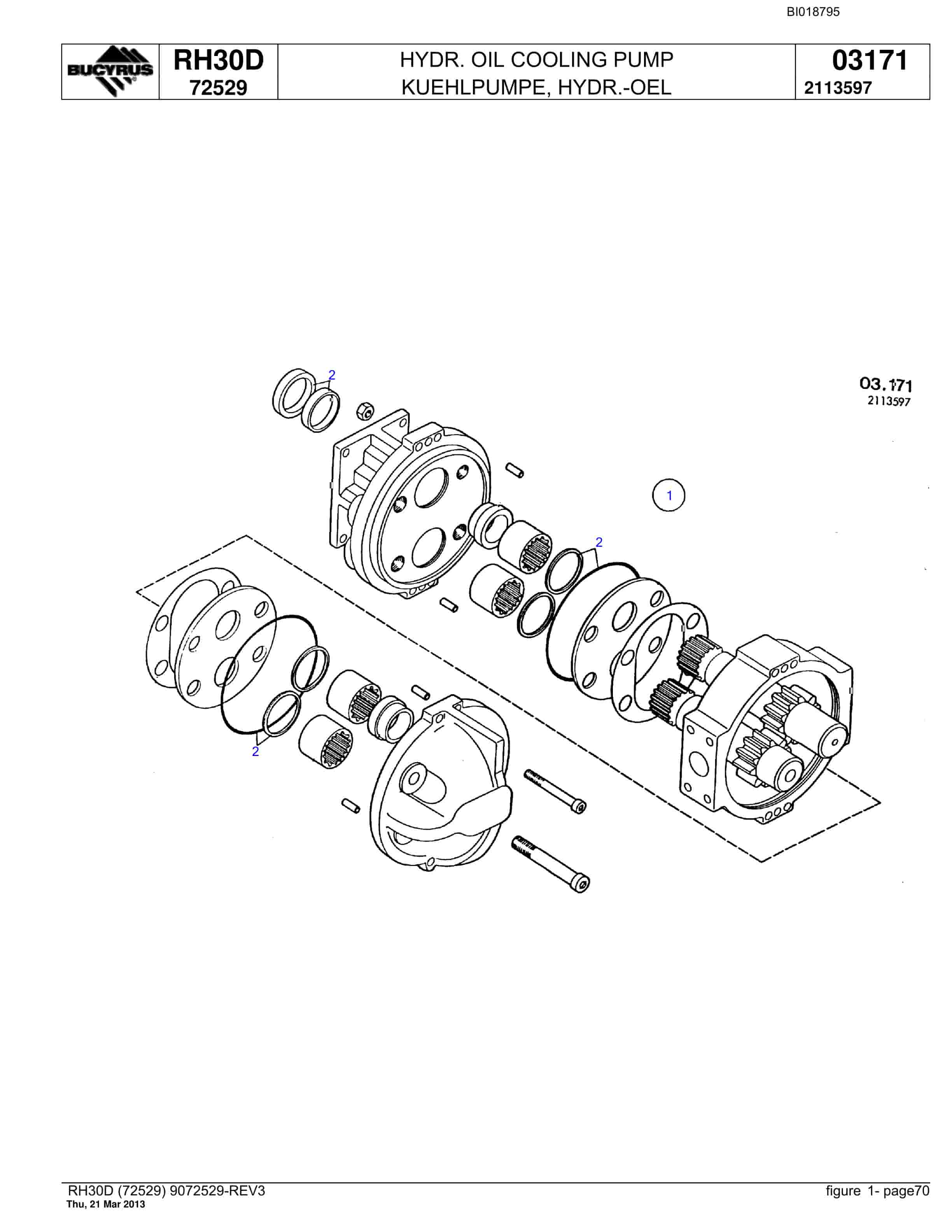 Bucyrus RH30D Hydraulic Excavator Parts Catalog BI018795-5