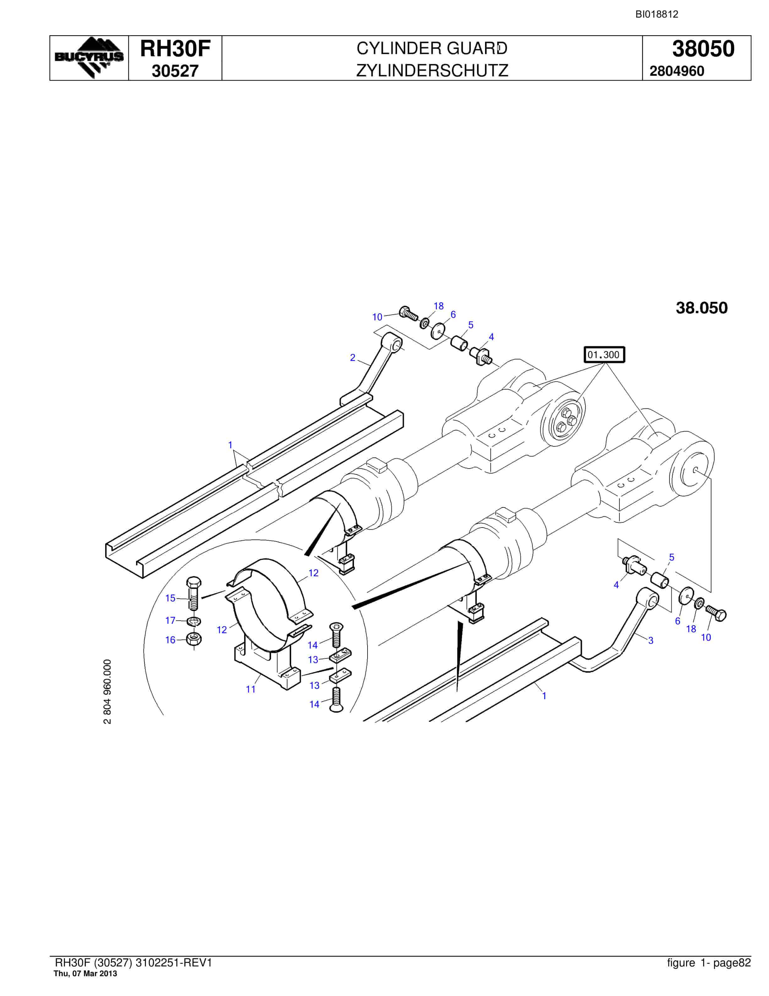 Bucyrus RH30F Hydraulic Excavator Parts Catalog BI018812-5