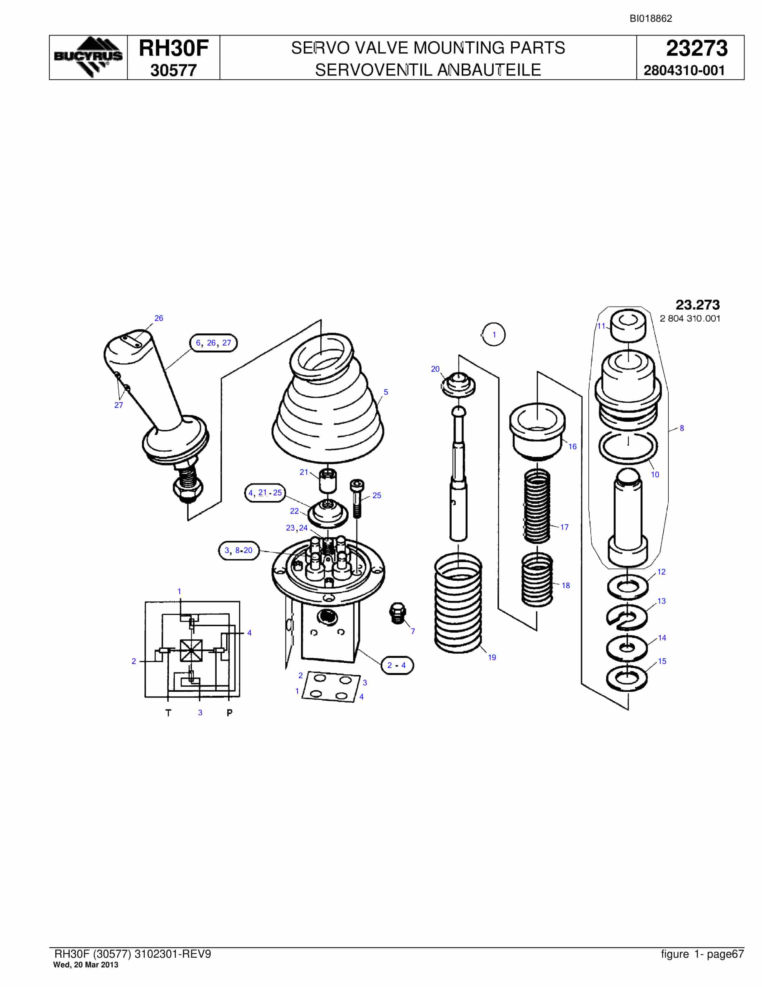 Bucyrus RH30F Hydraulic Excavator Parts Catalog BI018862-2