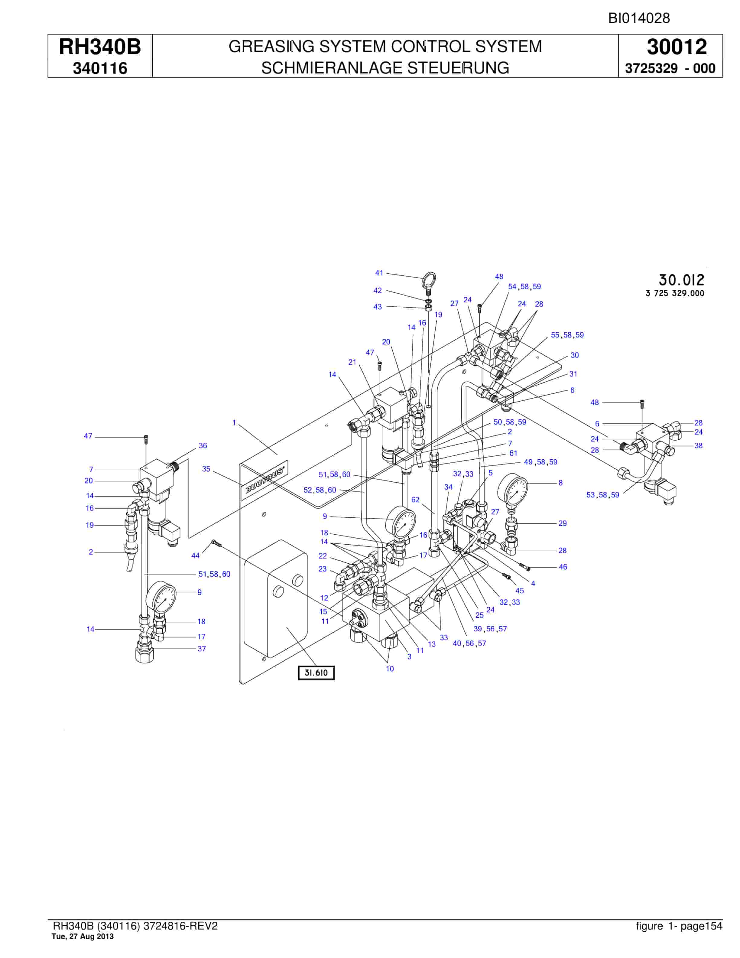 Bucyrus RH340B Hydraulic Excavator Parts Catalog BI014028-4