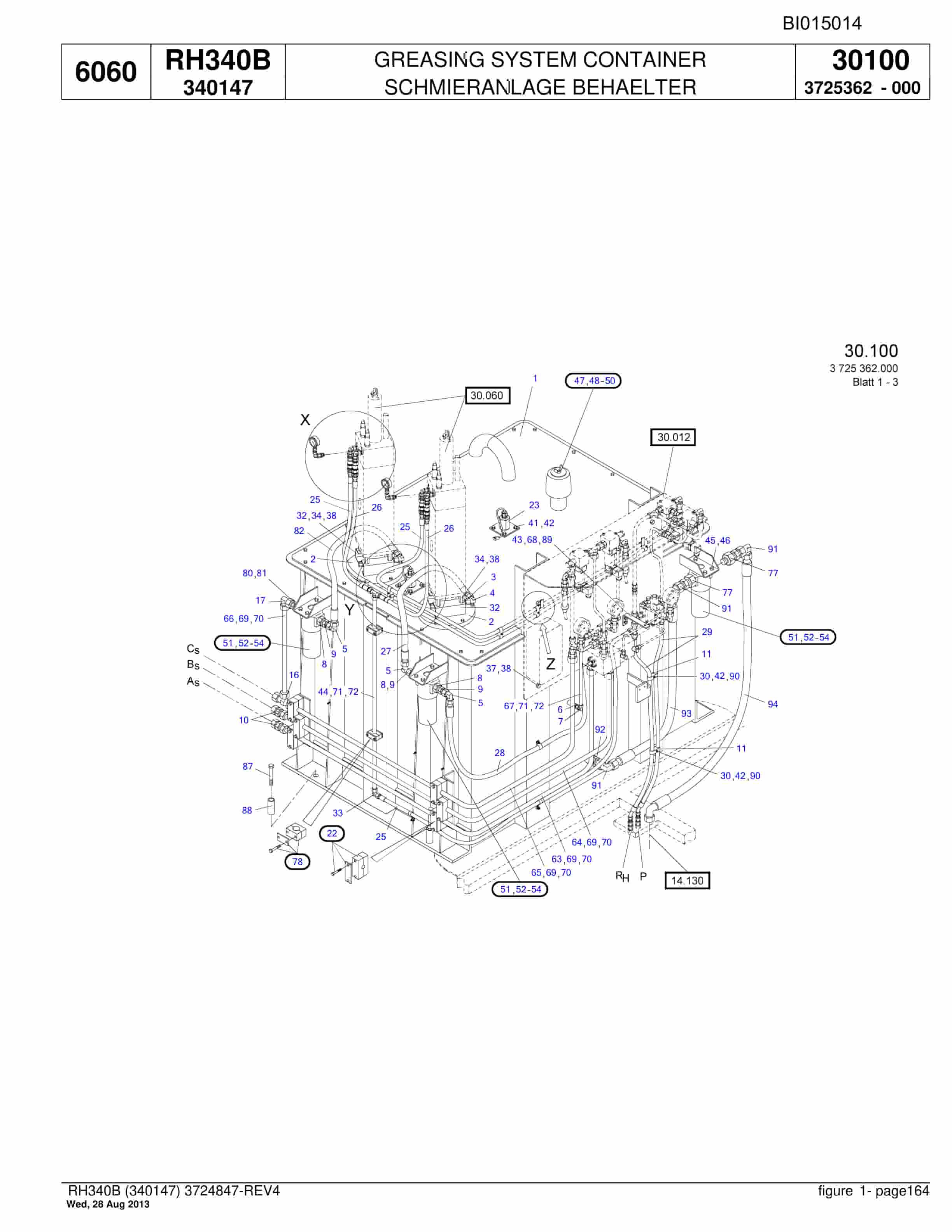 Bucyrus RH340B Hydraulic Excavator Parts Catalog BI015014-4