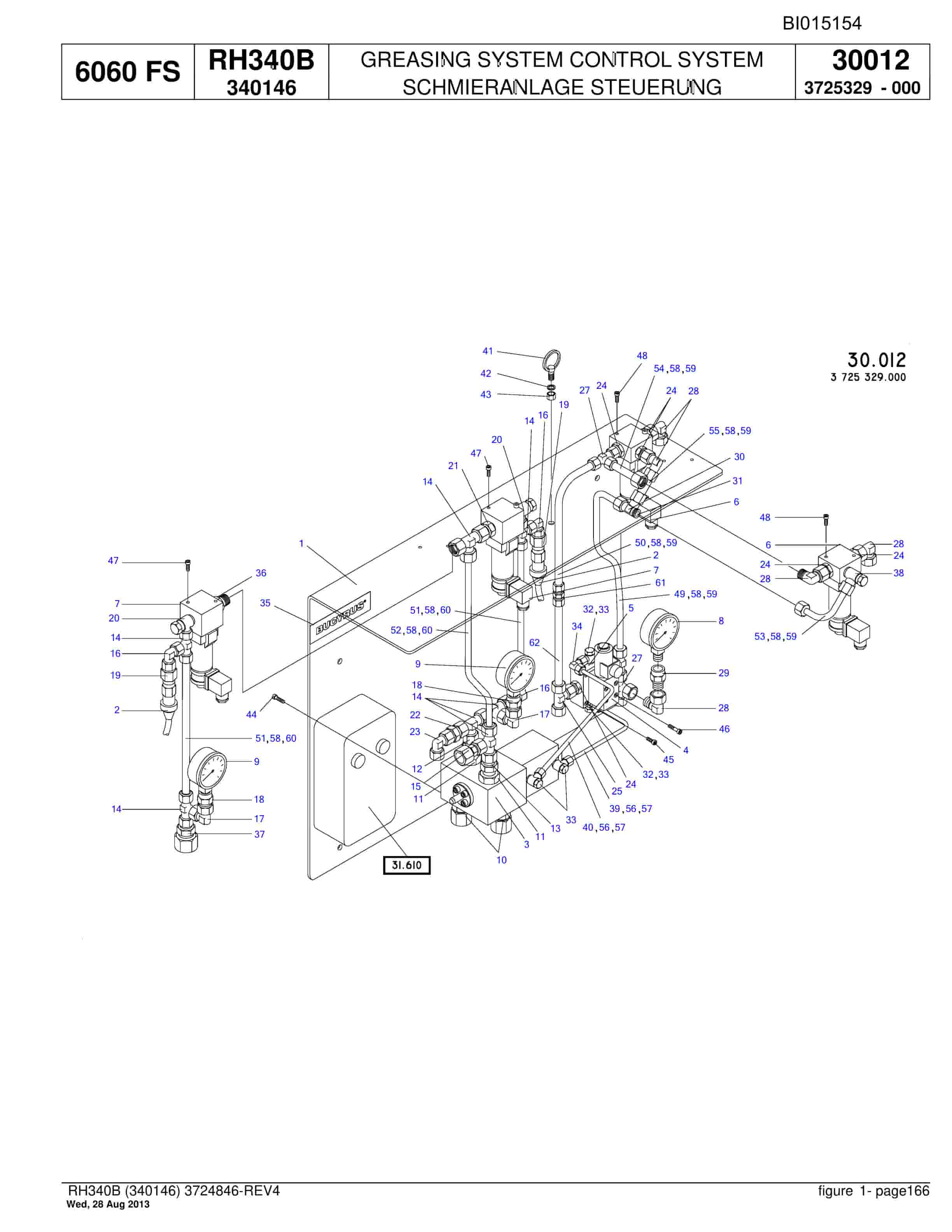 Bucyrus RH340B Hydraulic Excavator Parts Catalog BI015154-4