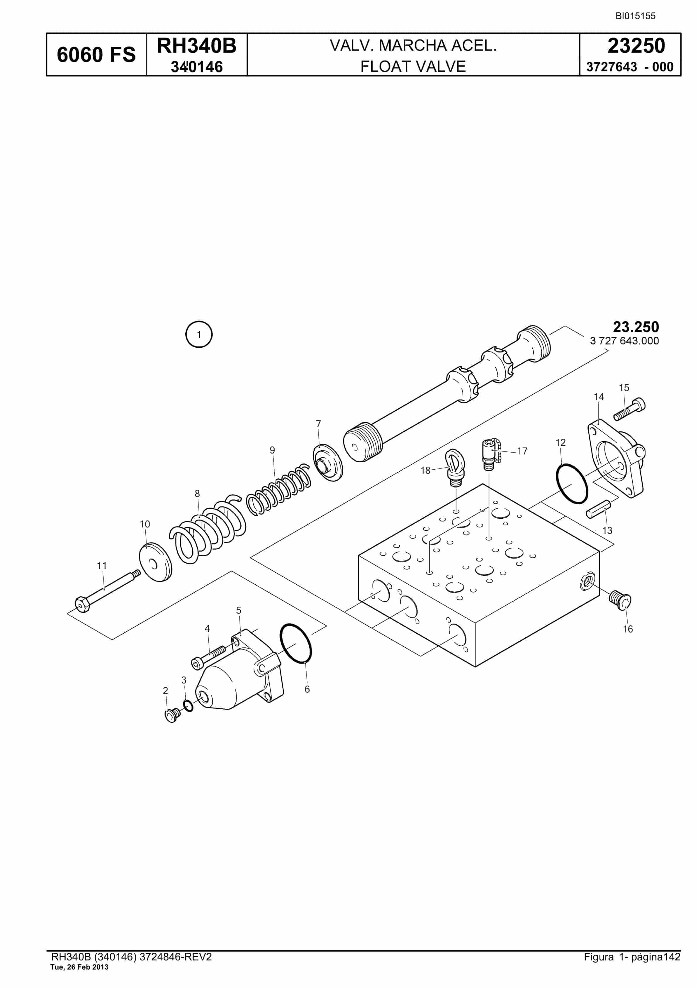 Bucyrus RH340B Hydraulic Excavator Parts Catalog BI015155-3