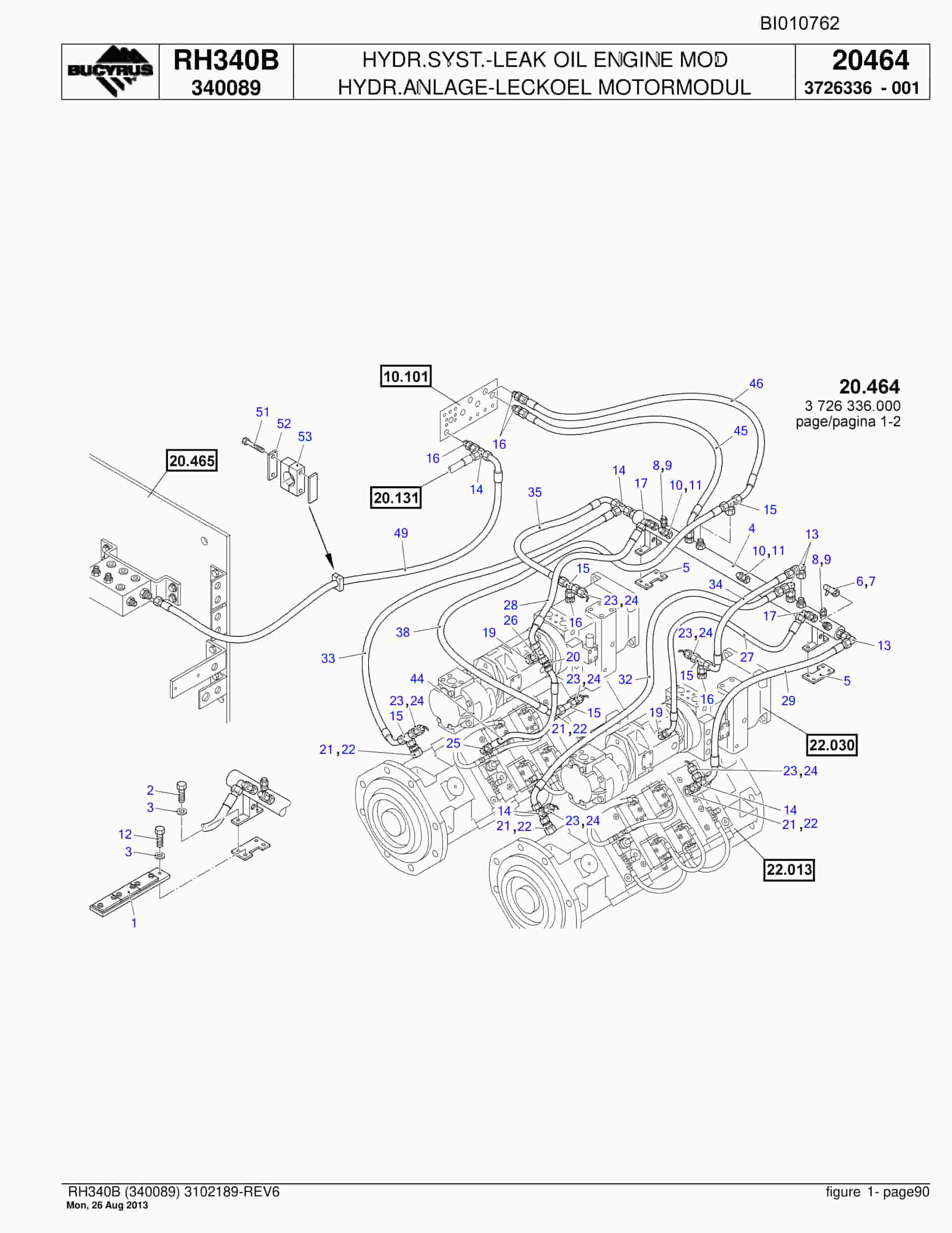 Bucyrus RH340B Parts Catalog BI010762-2