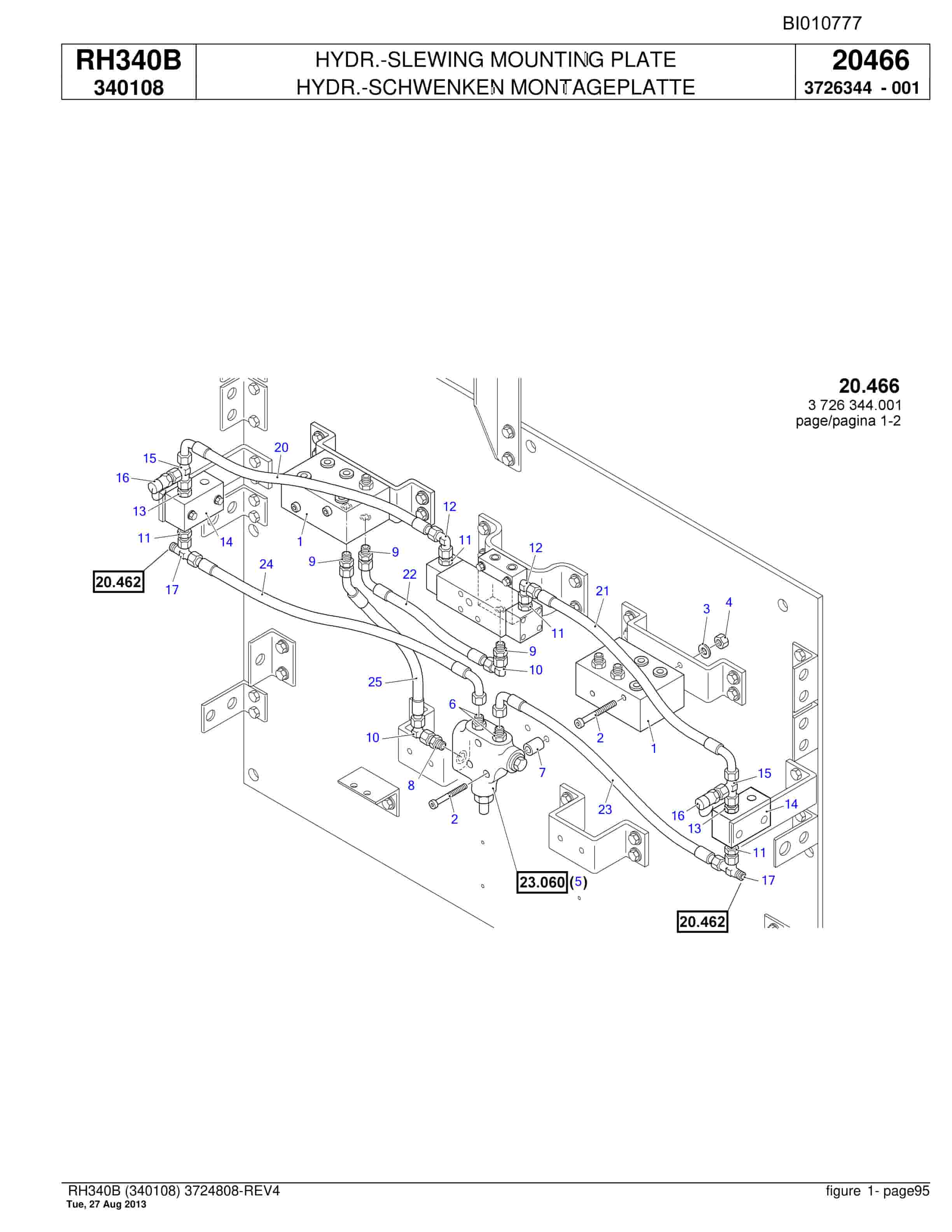 Bucyrus RH340B Parts Catalog BI010777-2
