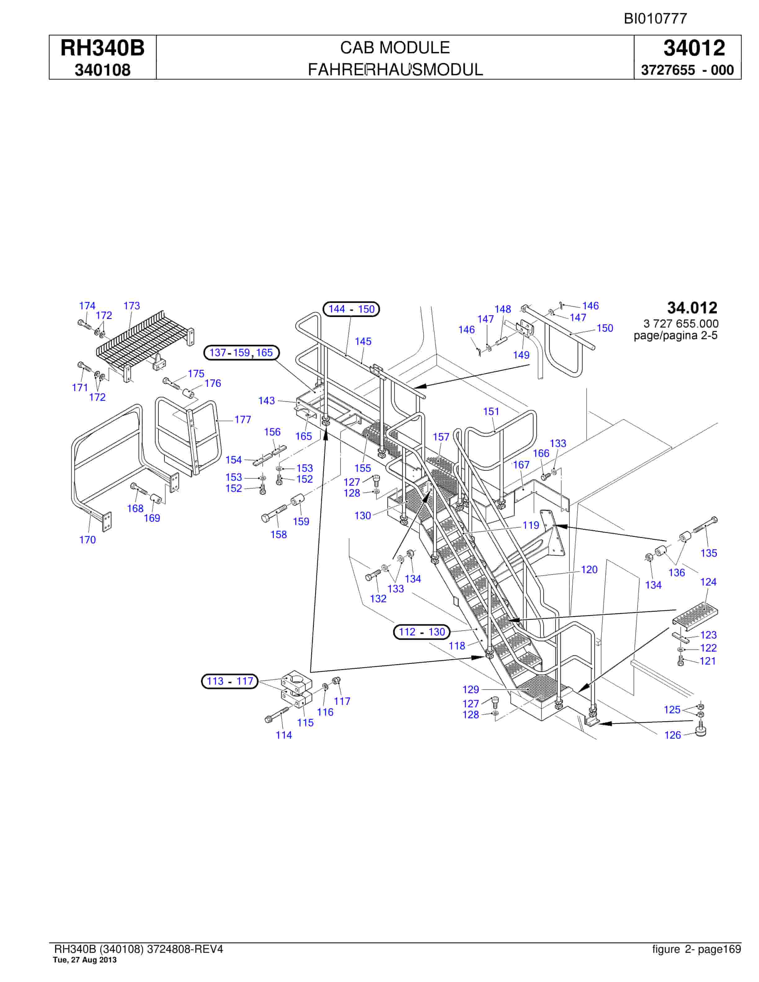 Bucyrus RH340B Parts Catalog BI010777-5