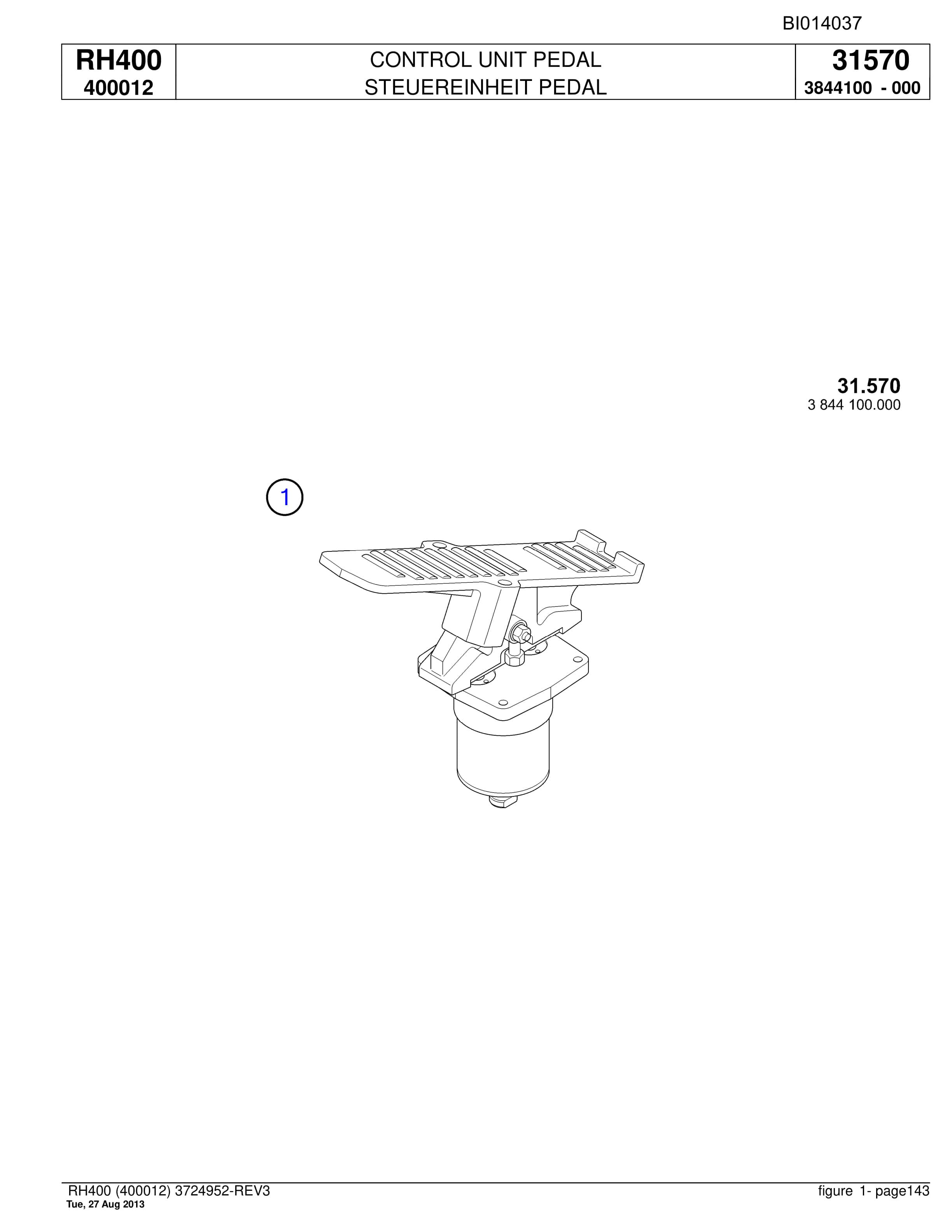 Bucyrus RH400 Hydraulic Excavator Parts Catalog BI014037-5