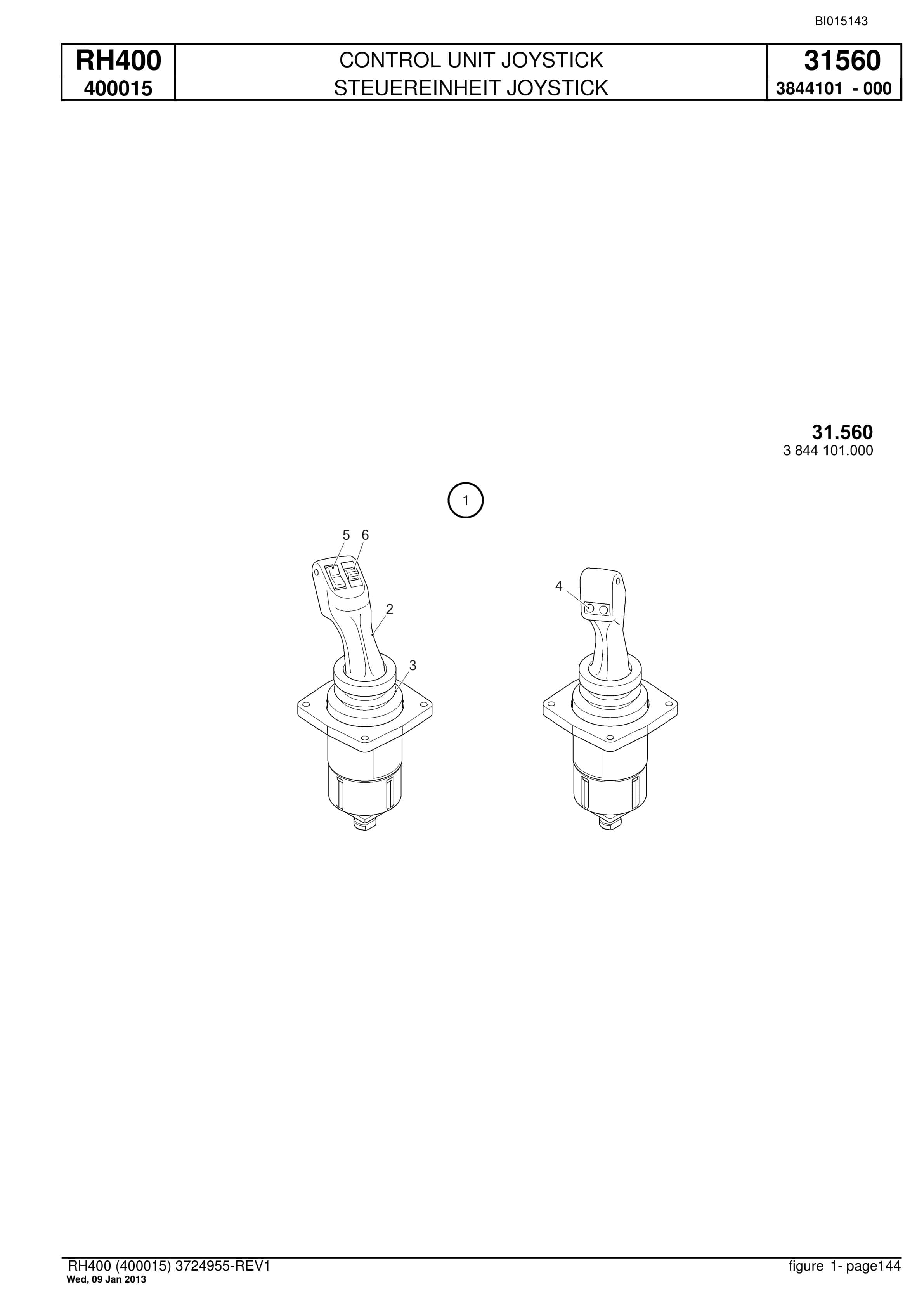 Bucyrus RH400 Hydraulic Excavator Parts Catalog BI015143-5