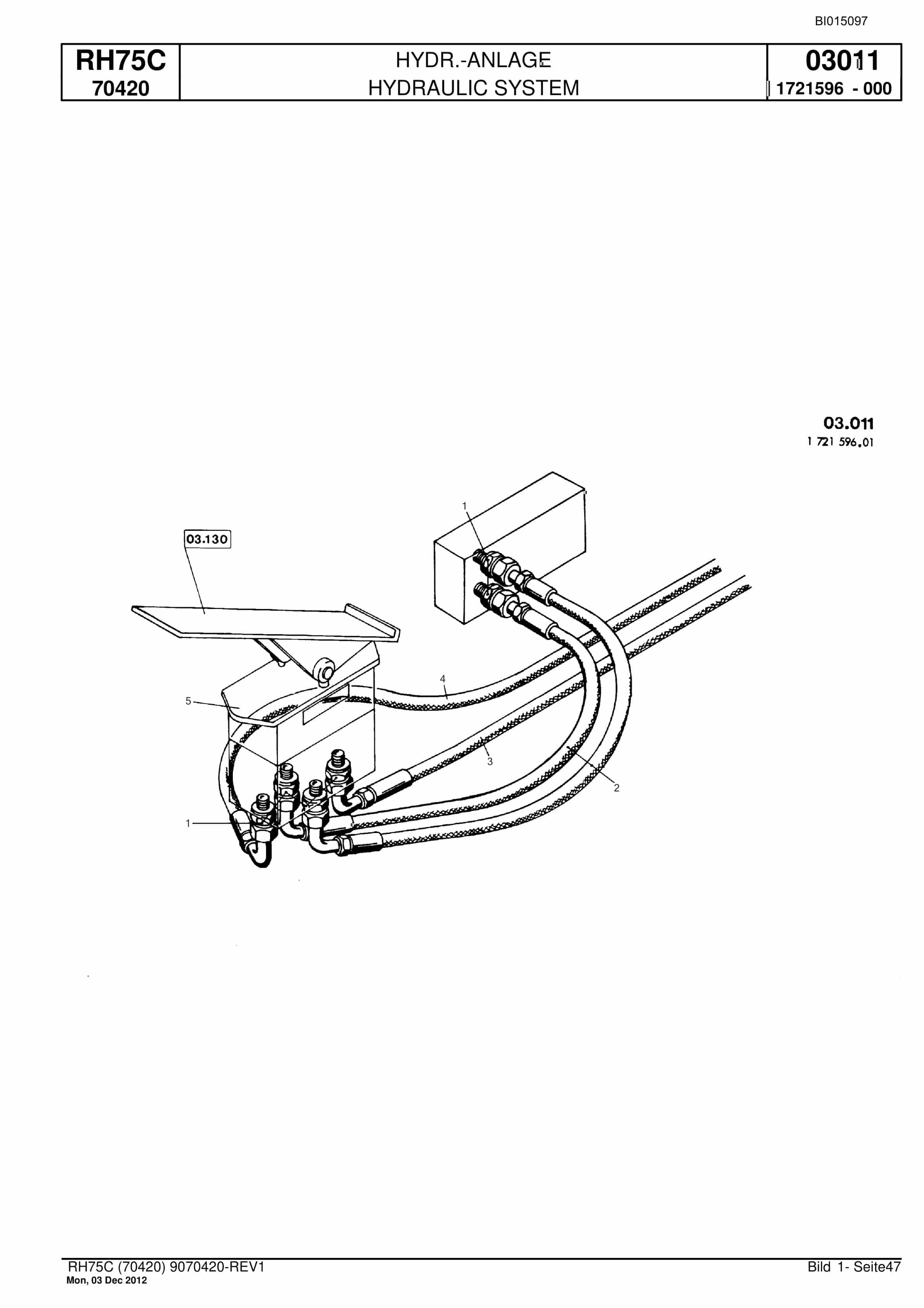 Bucyrus RH75C Hydraulic Excavator Parts Catalog BI015097-2