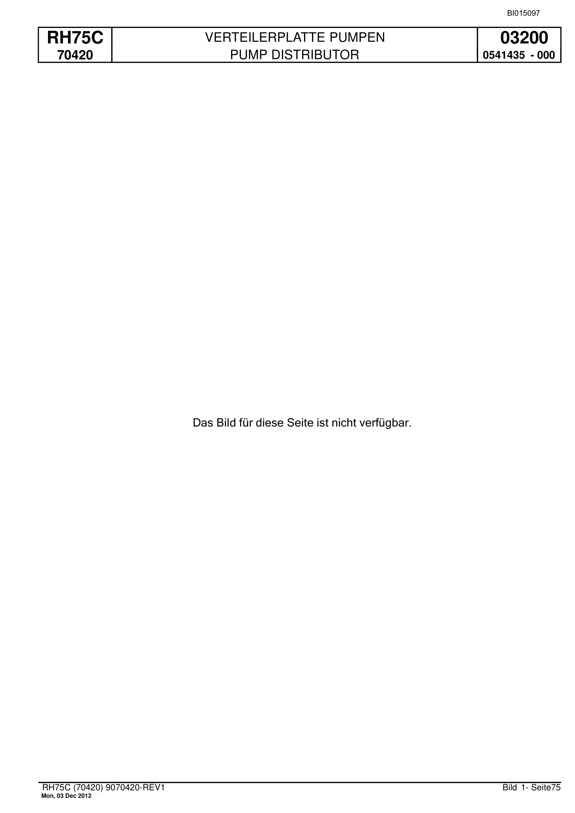 Bucyrus RH75C Hydraulic Excavator Parts Catalog BI015097-5