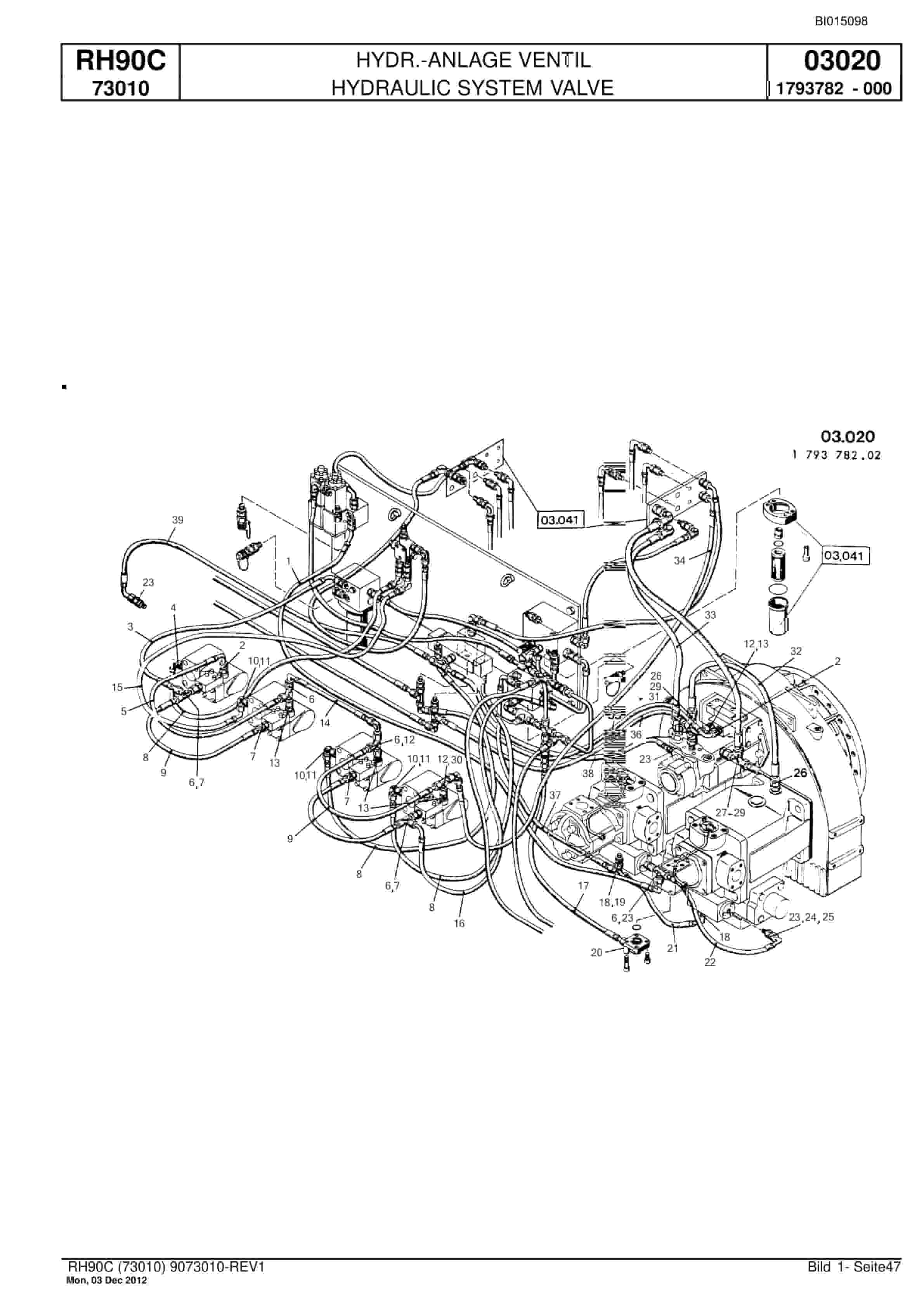 Bucyrus RH90C Hydraulic Excavator Parts Catalog BI015098-2