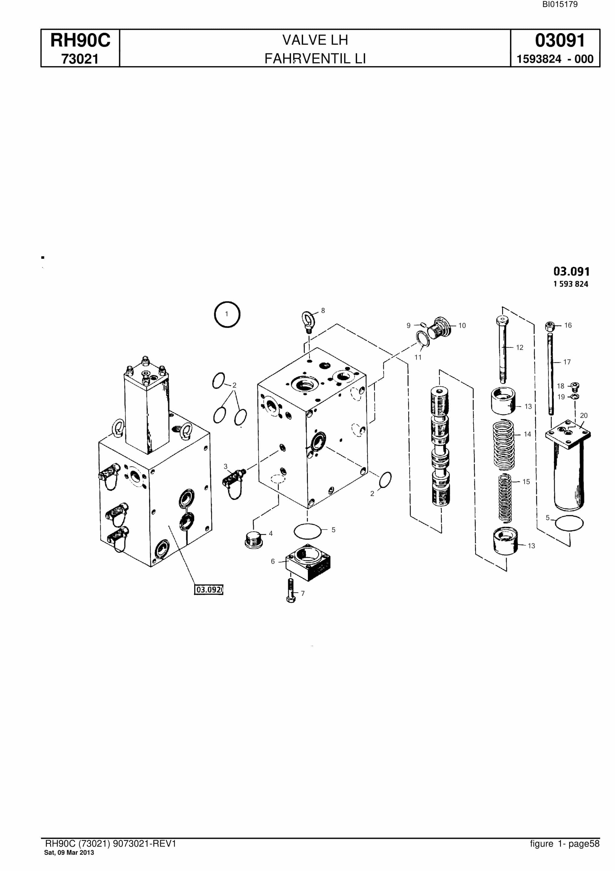 Bucyrus RH90C Hydraulic Excavator Parts Catalog BI015179-3