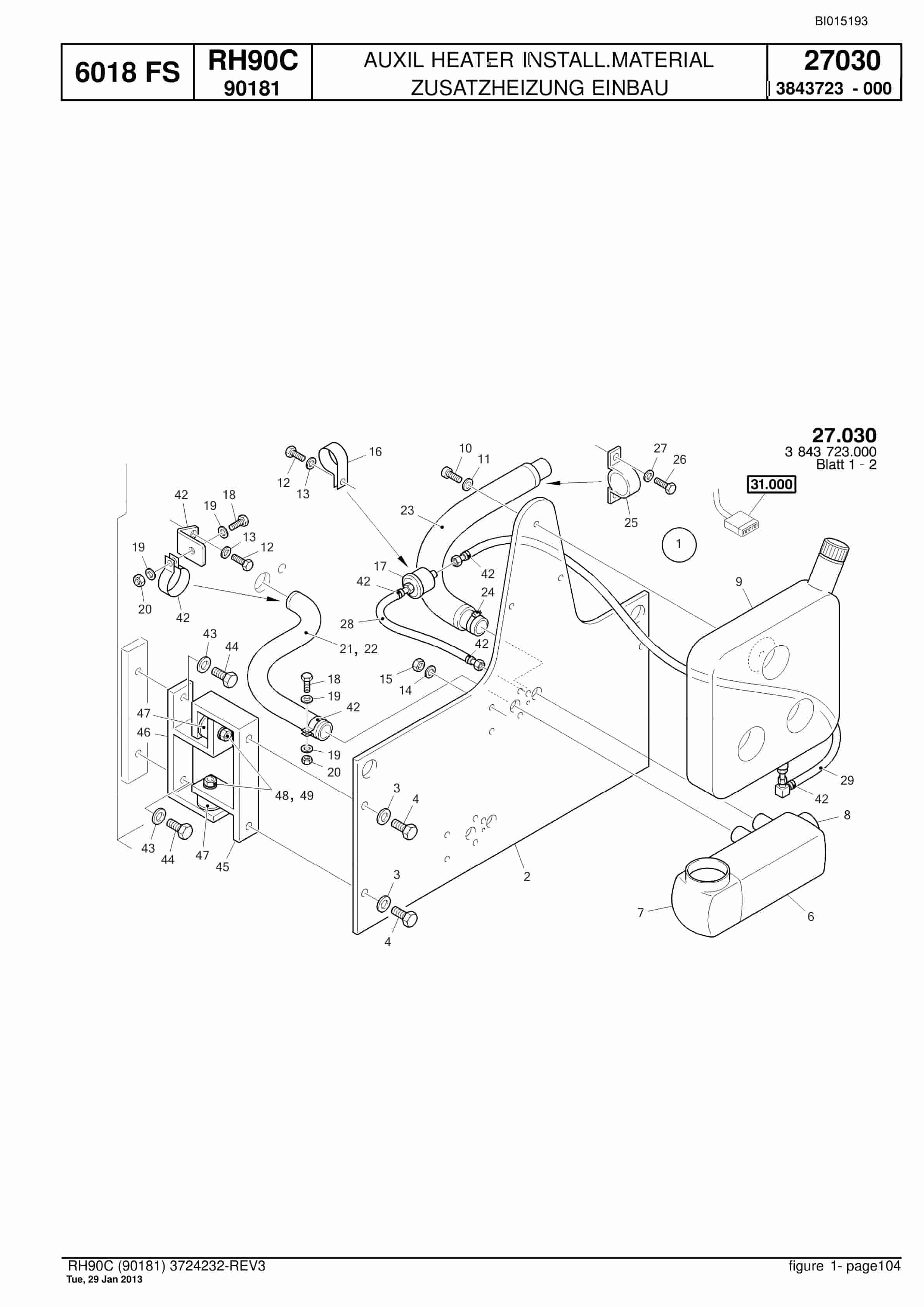 Bucyrus RH90C Hydraulic Excavator Parts Catalog BI015193-3