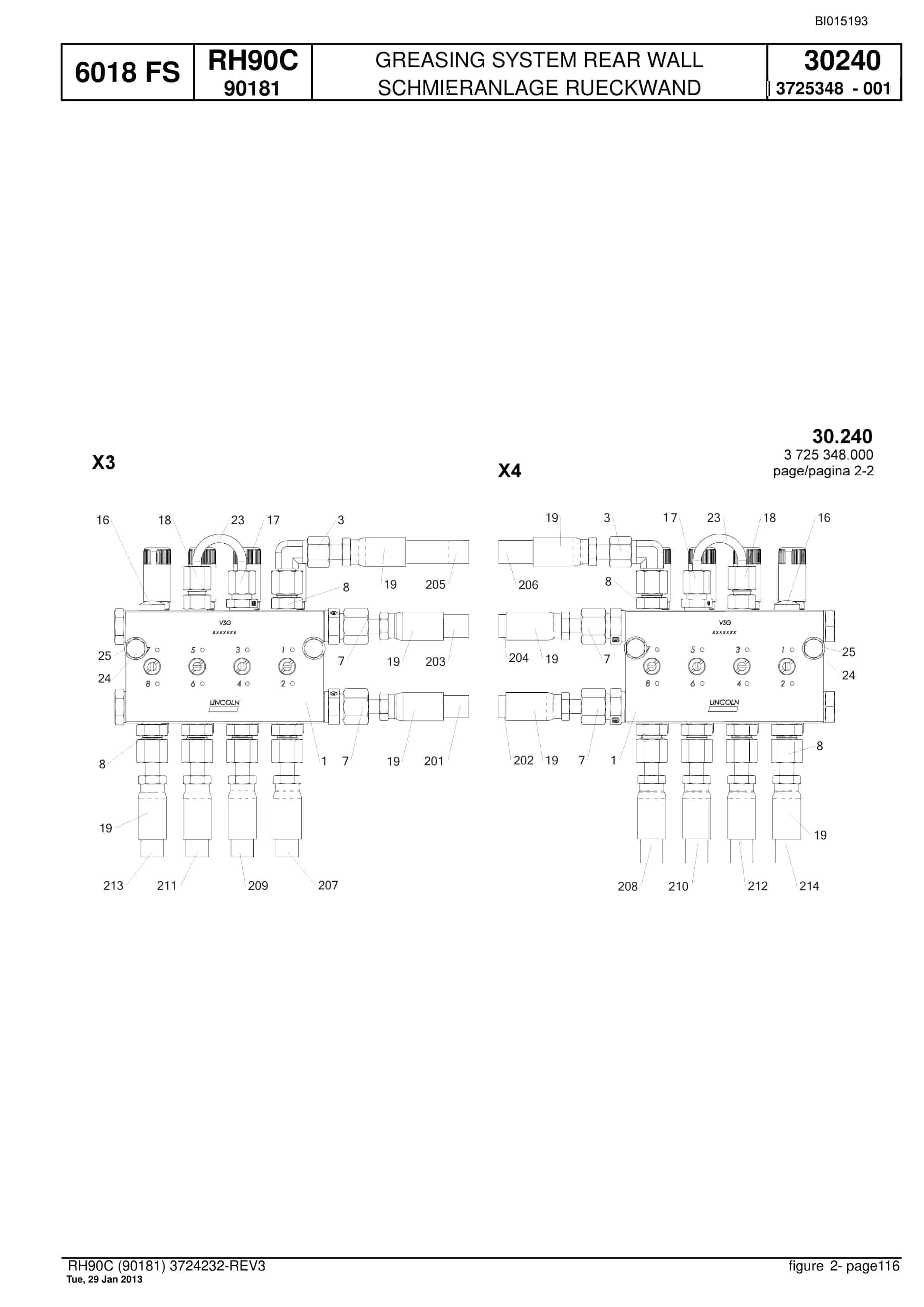 Bucyrus RH90C Hydraulic Excavator Parts Catalog BI015193-4