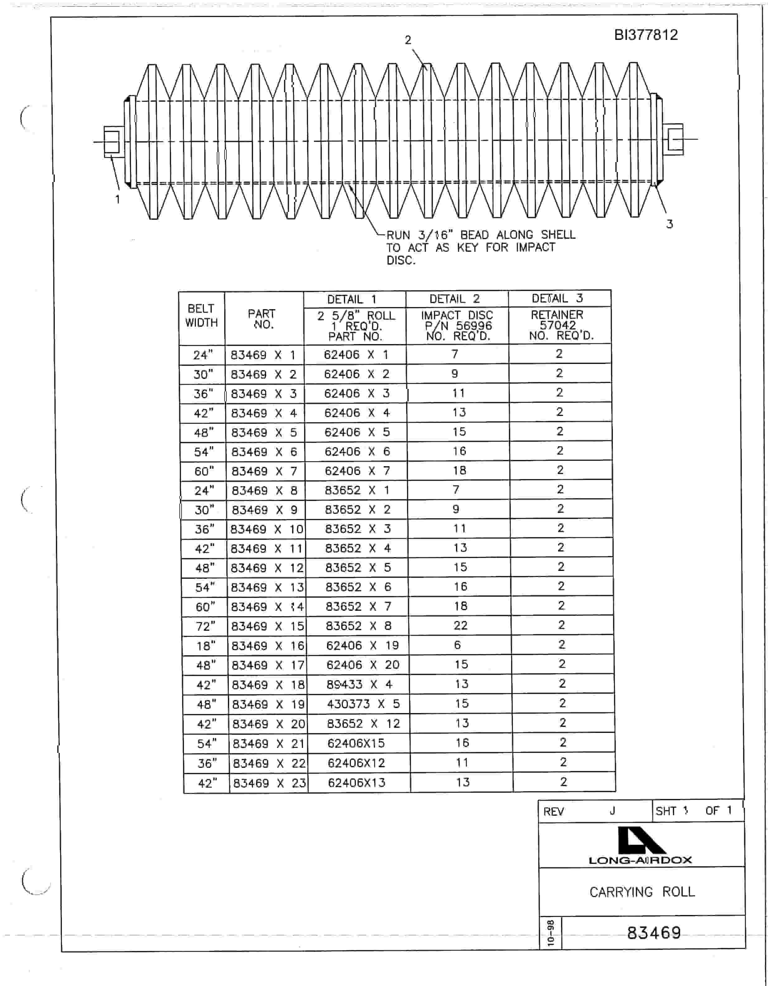 Bucyrus S-16 Tail Section Parts Catalog BI377812-2