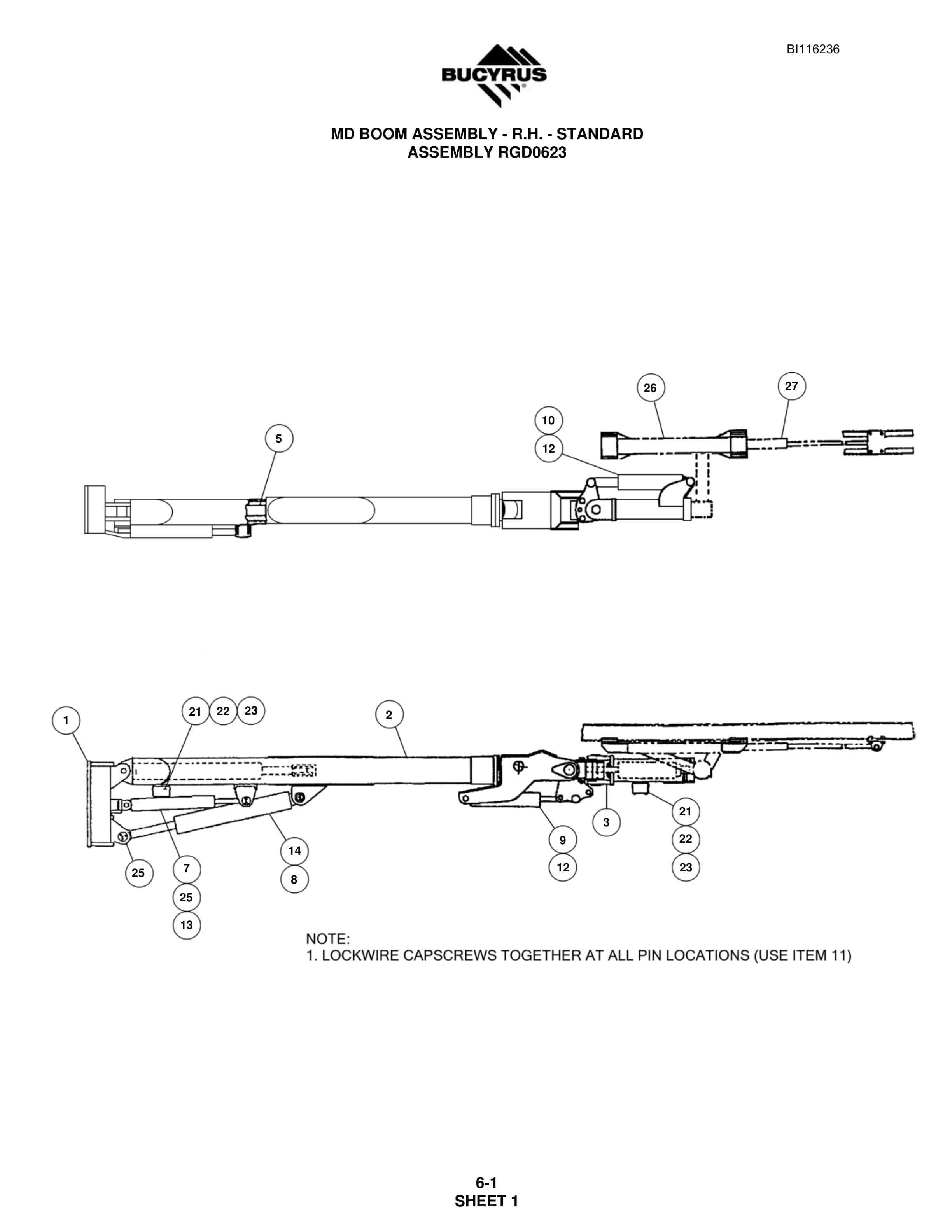 Bucyrus S06-3630-35 Parts Catalog BI116236-3