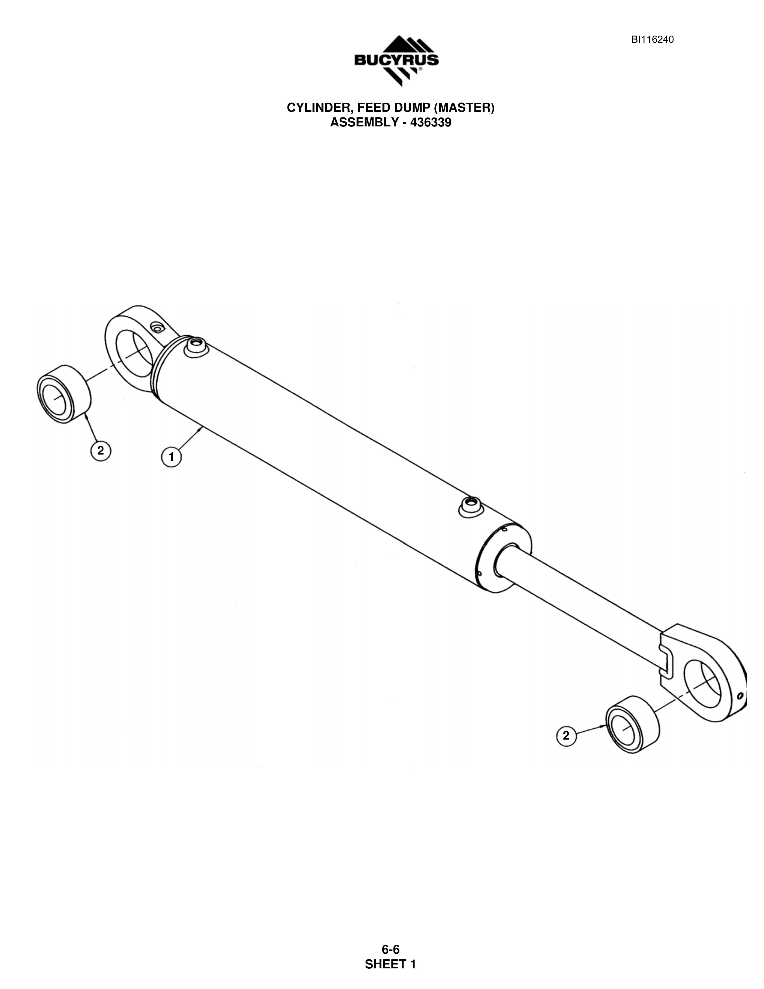 Bucyrus S08-5295, S08-5300 Parts Catalog BI116240-3