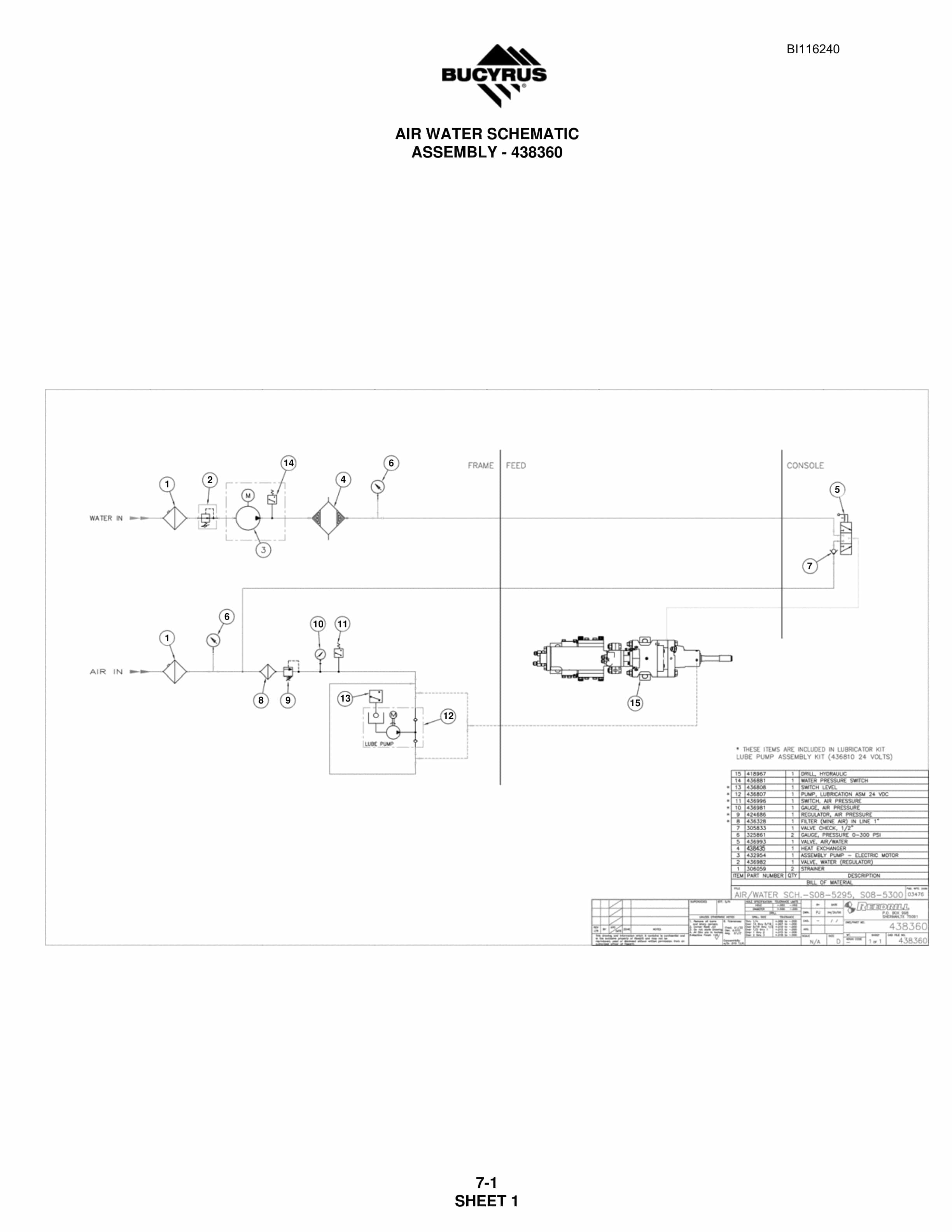 Bucyrus S08-5295, S08-5300 Parts Catalog BI116240-5