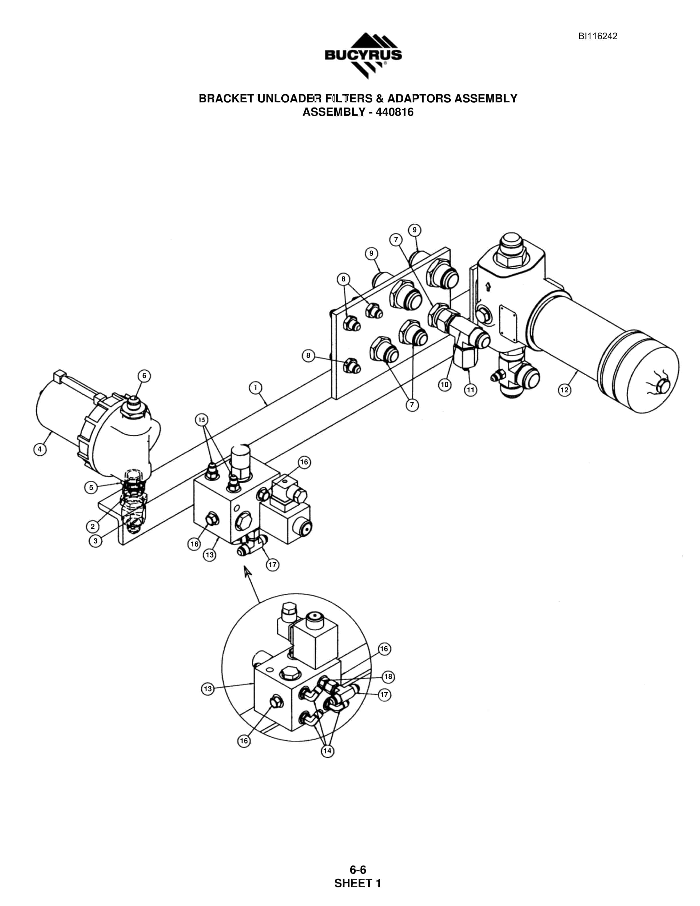 Bucyrus S09-6175 Parts Catalog BI116242-3