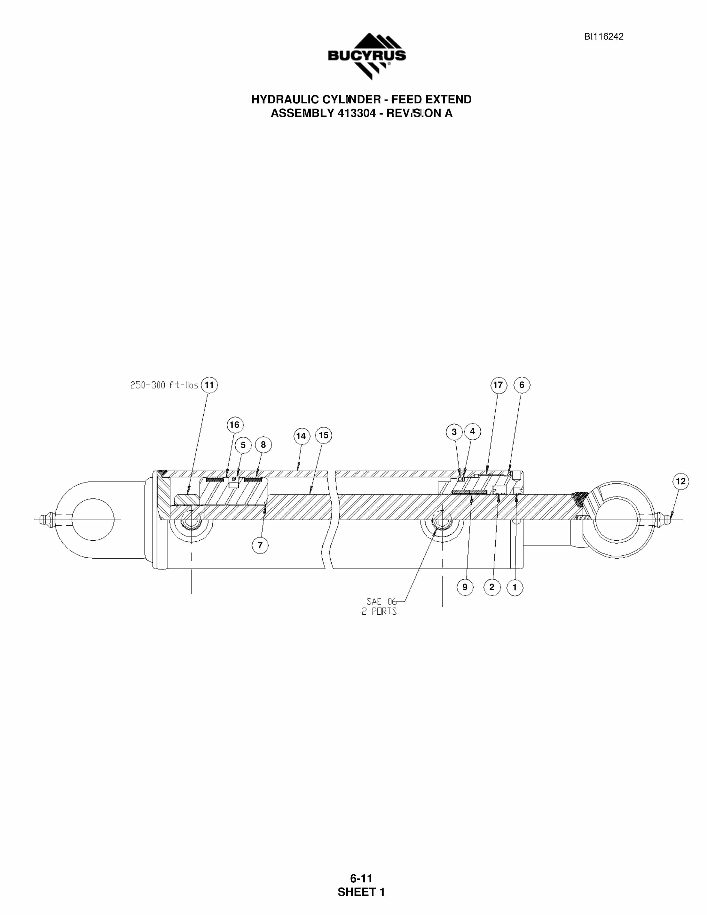Bucyrus S09-6175 Parts Catalog BI116242-4