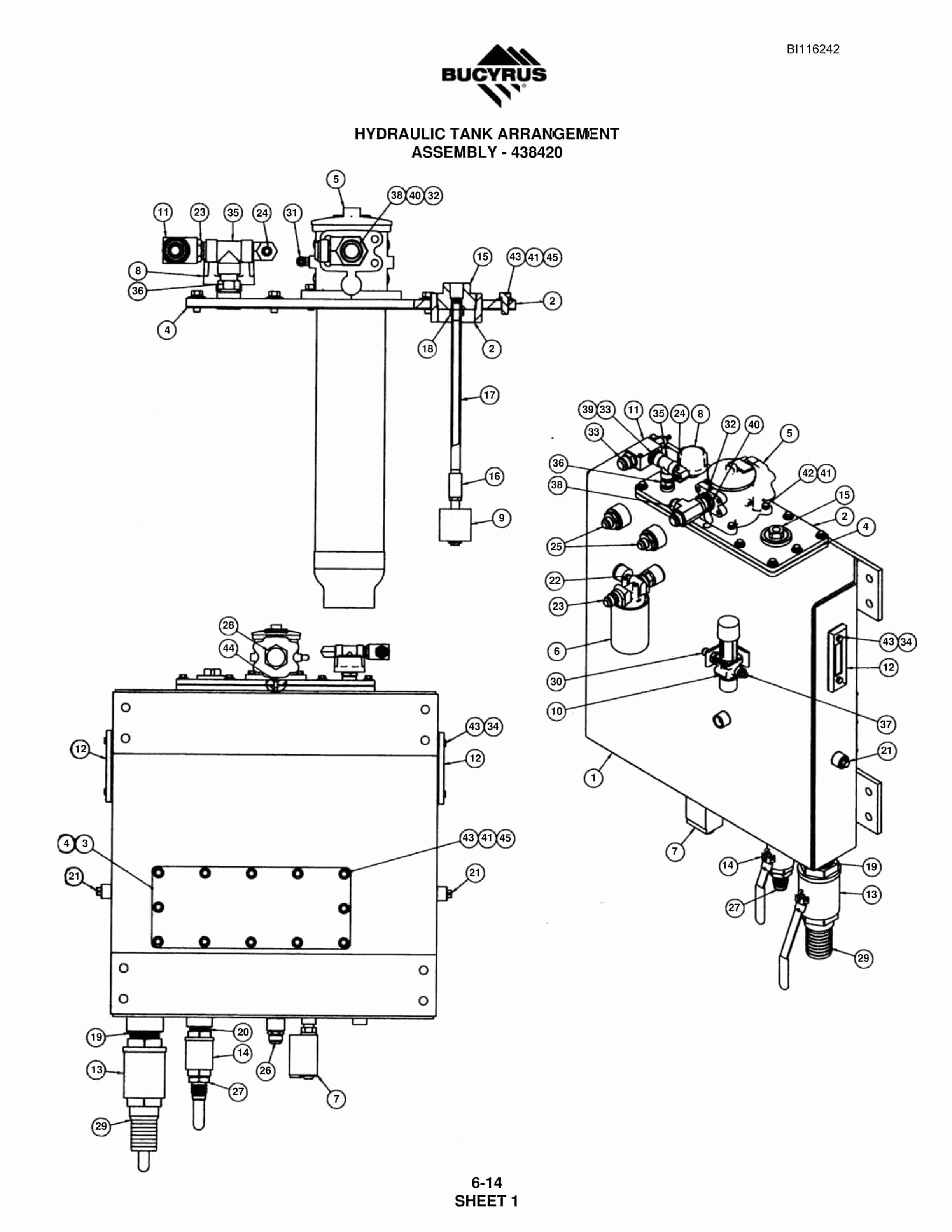 Bucyrus S09-6175 Parts Catalog BI116242-5